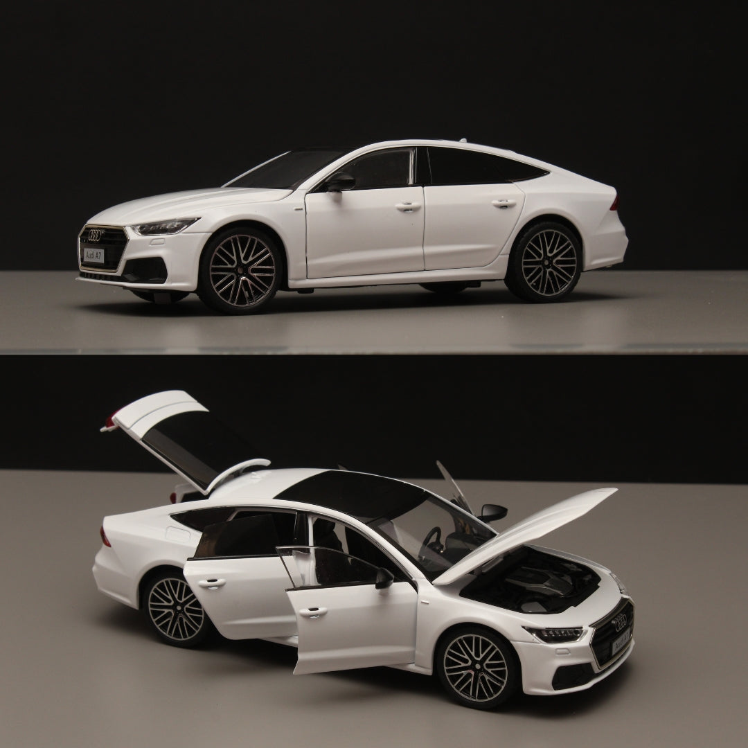 1:24 Audi A7 High Quality Diecast (White) - Kunju Vandi