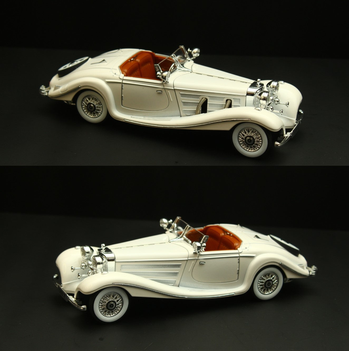 1:24 Benz 500k ,High Quality White Diecast - Kunju Vandi