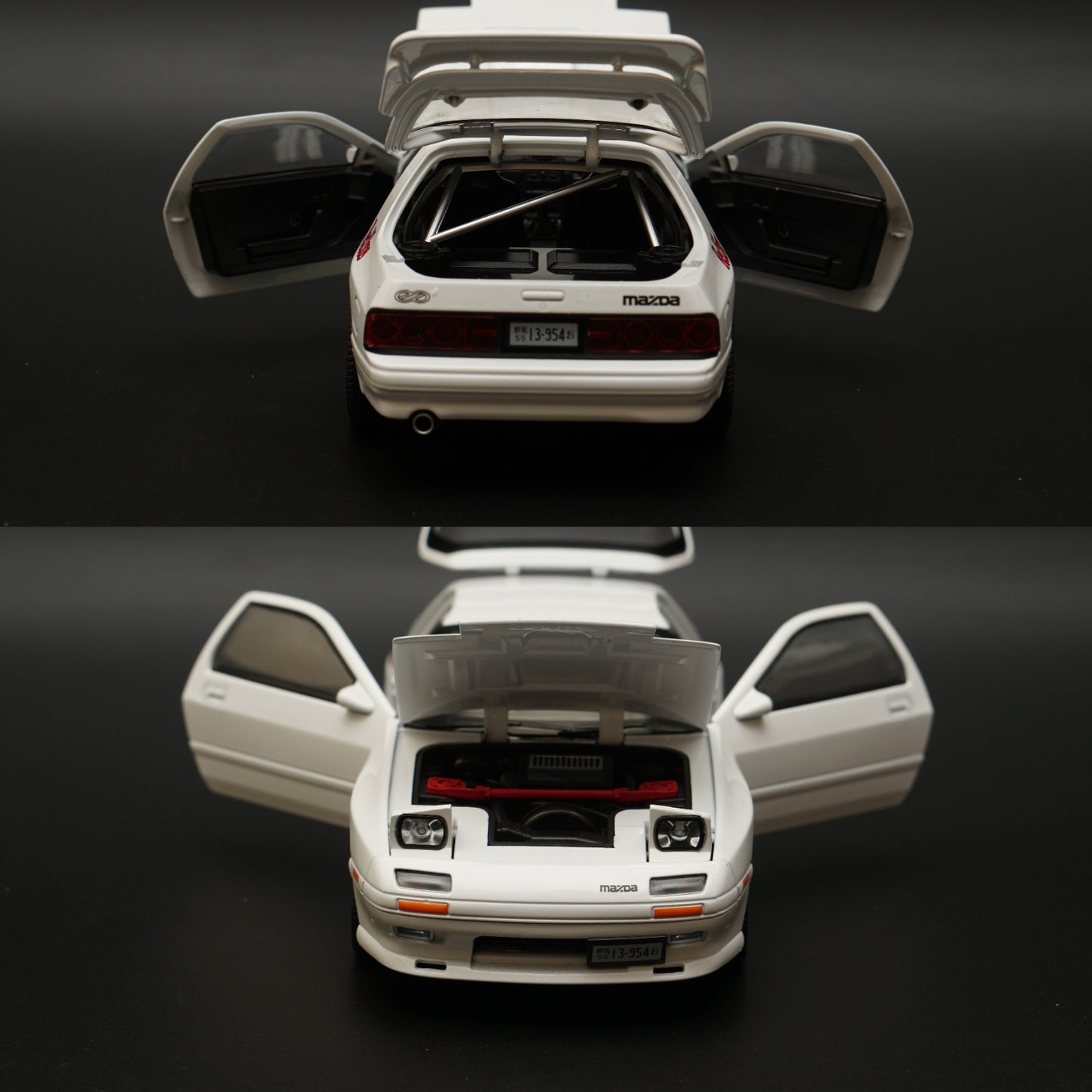 1:24 Mazda RX-7 Diecast Metal Car Model White - Kunju Vandi
