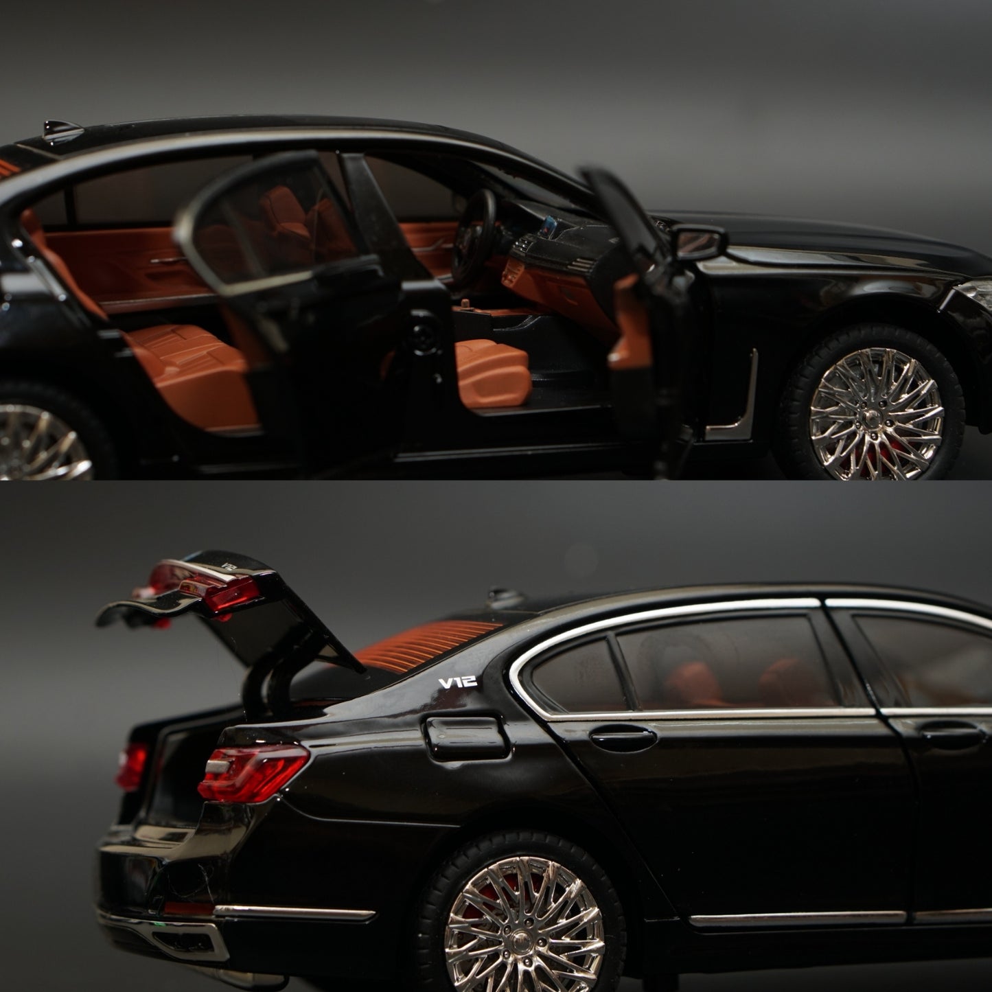 1:24BMW 7 Series ,Premium Quality Black - Kunju Vandi