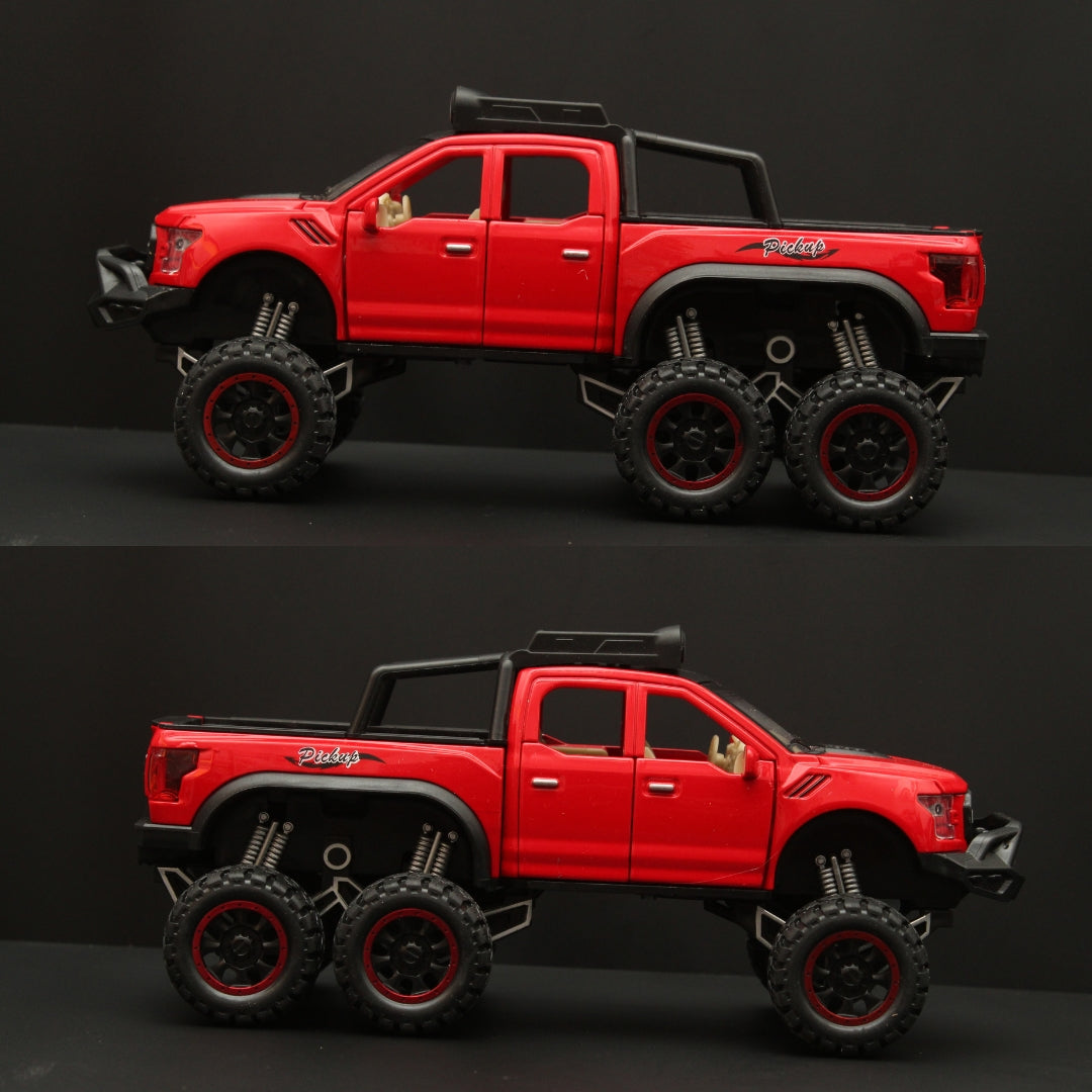 1:32 Ford Raptor 6X6 Truck Diecast Red - Kunju Vandi