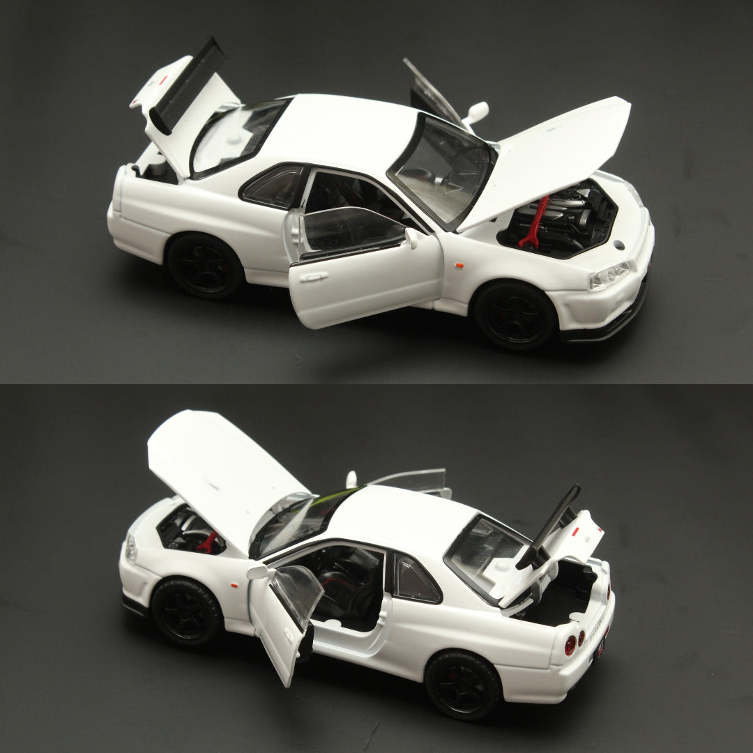 1:32 Nissan GTR R34 , (White) - Kunju Vandi