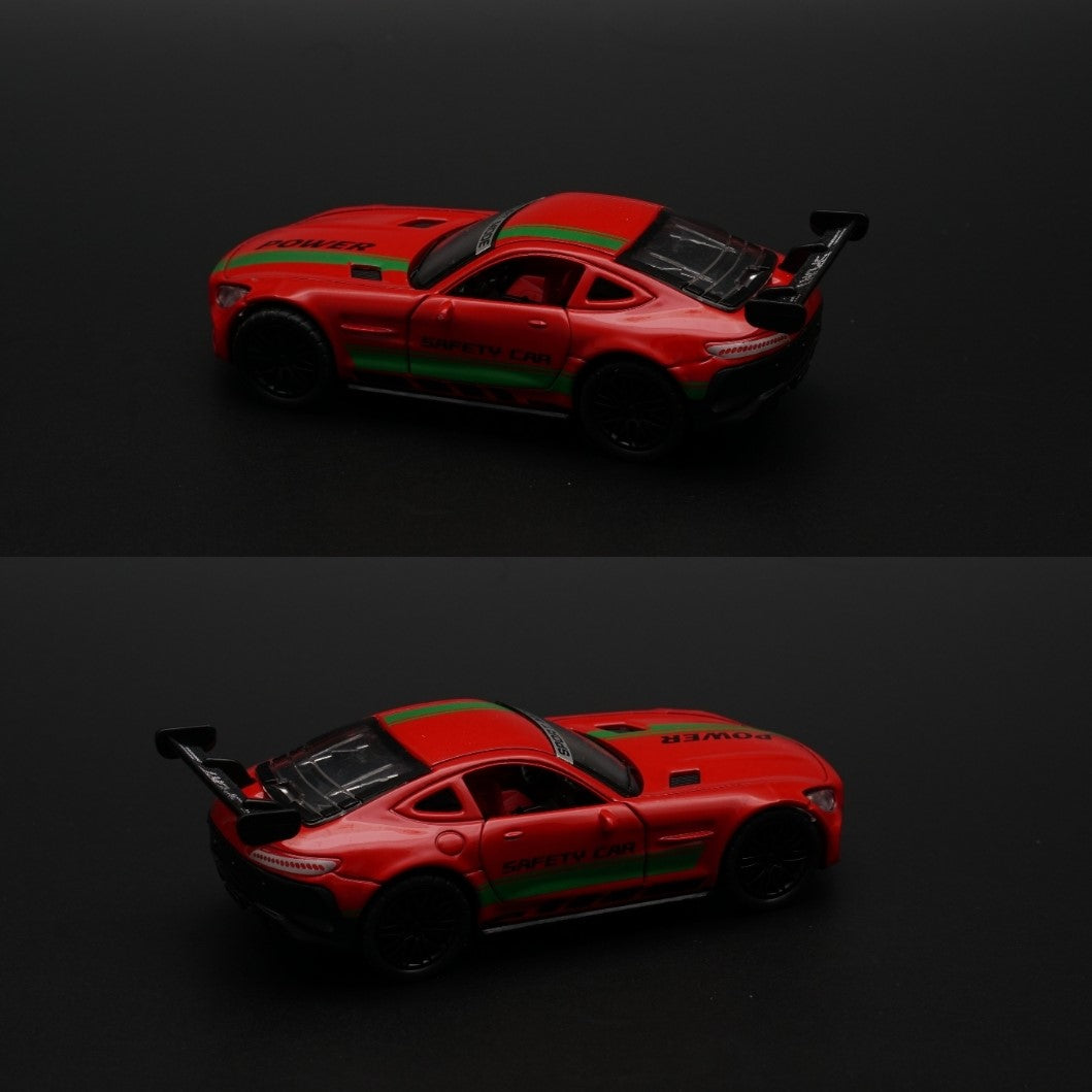1:36 AMG GT Diecast Red ( Green Strips ) - Kunju Vandi