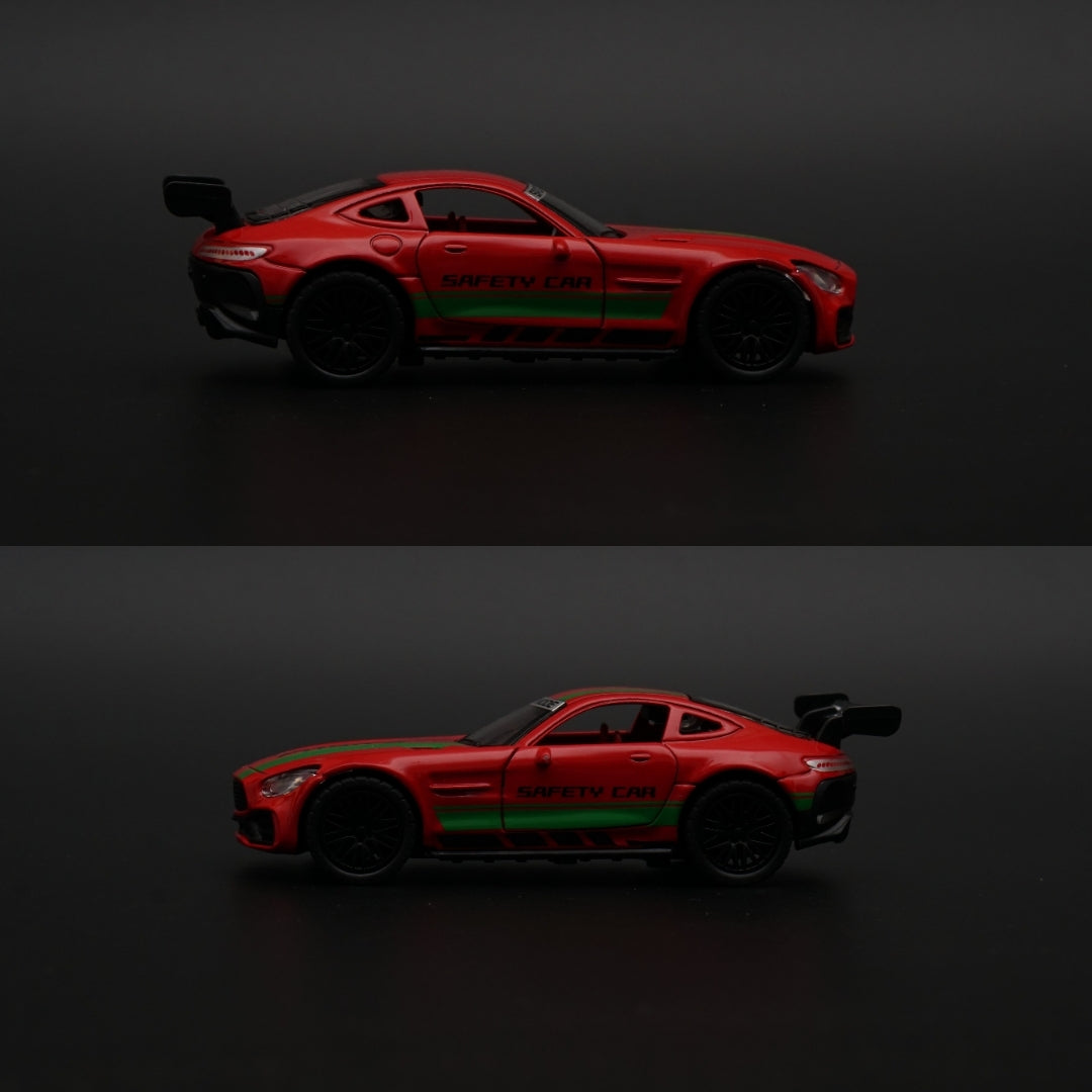 1:36 AMG GT Diecast Red ( Green Strips ) - Kunju Vandi
