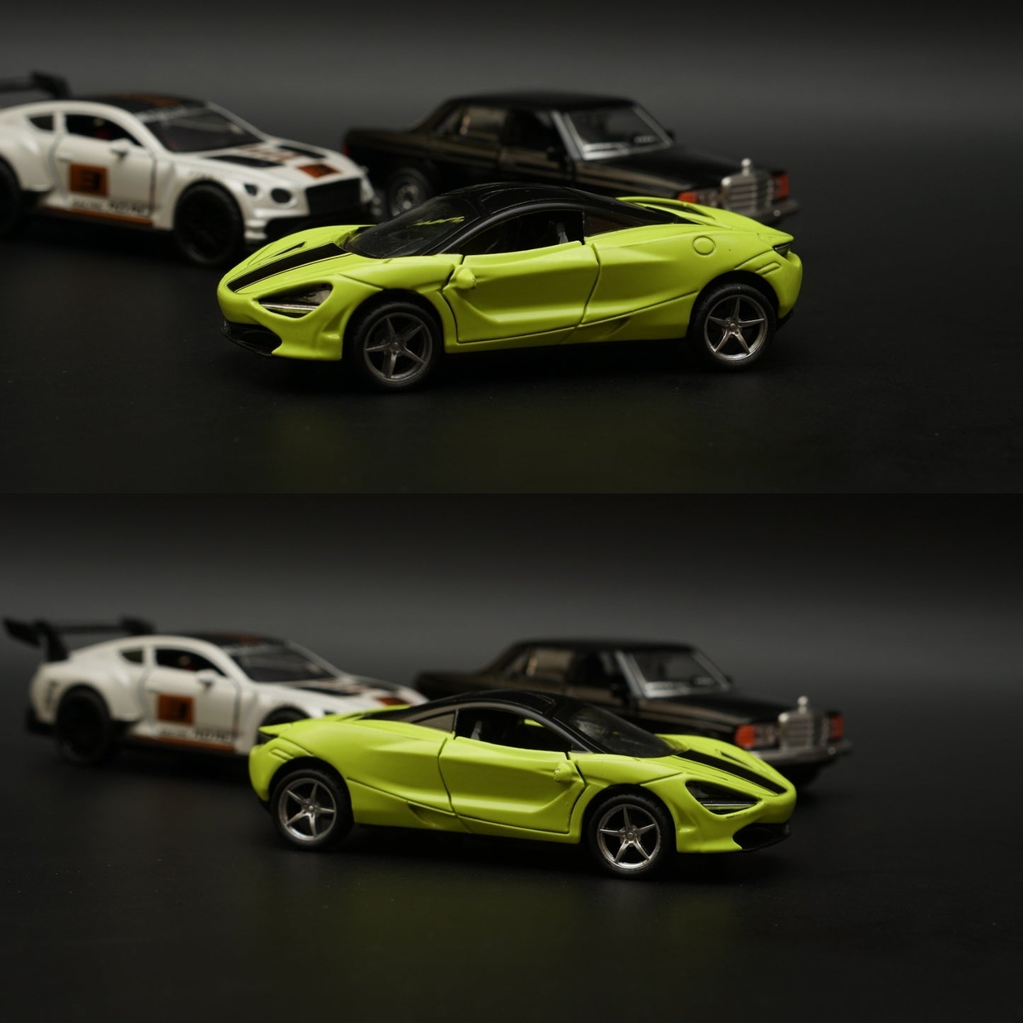 1:36 Bentley , W123 , Mclaren Diecast Combo (Yellow Livery,Black,Green) - Kunju Vandi