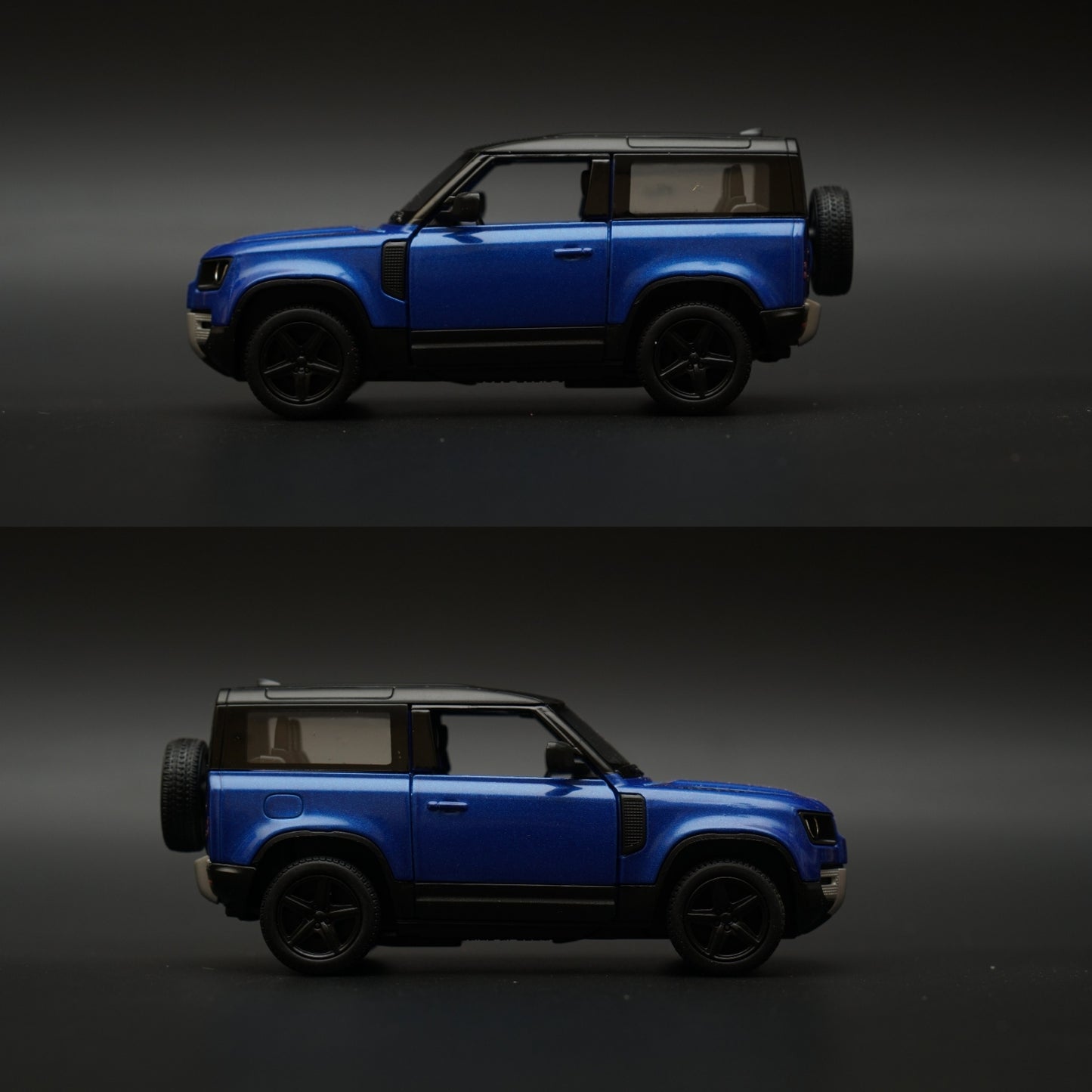 1:36 Kinsmart Land Rover Defender 90 Blue - Kunju Vandi