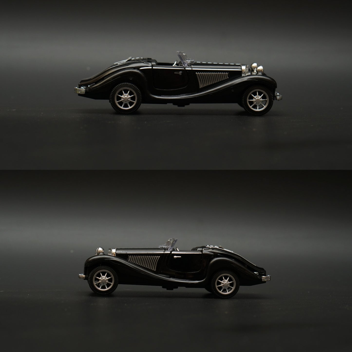 1:36 Mercedes-Benz 500K Vintage Car Black (Open top) - Kunju Vandi