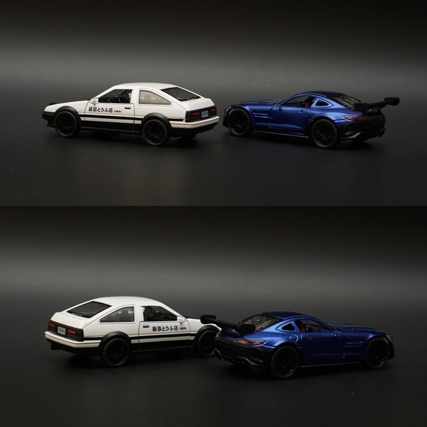 1:36 Toyota AE86 Trueno , Amg GT Blue , Diecast Combo - Kunju Vandi