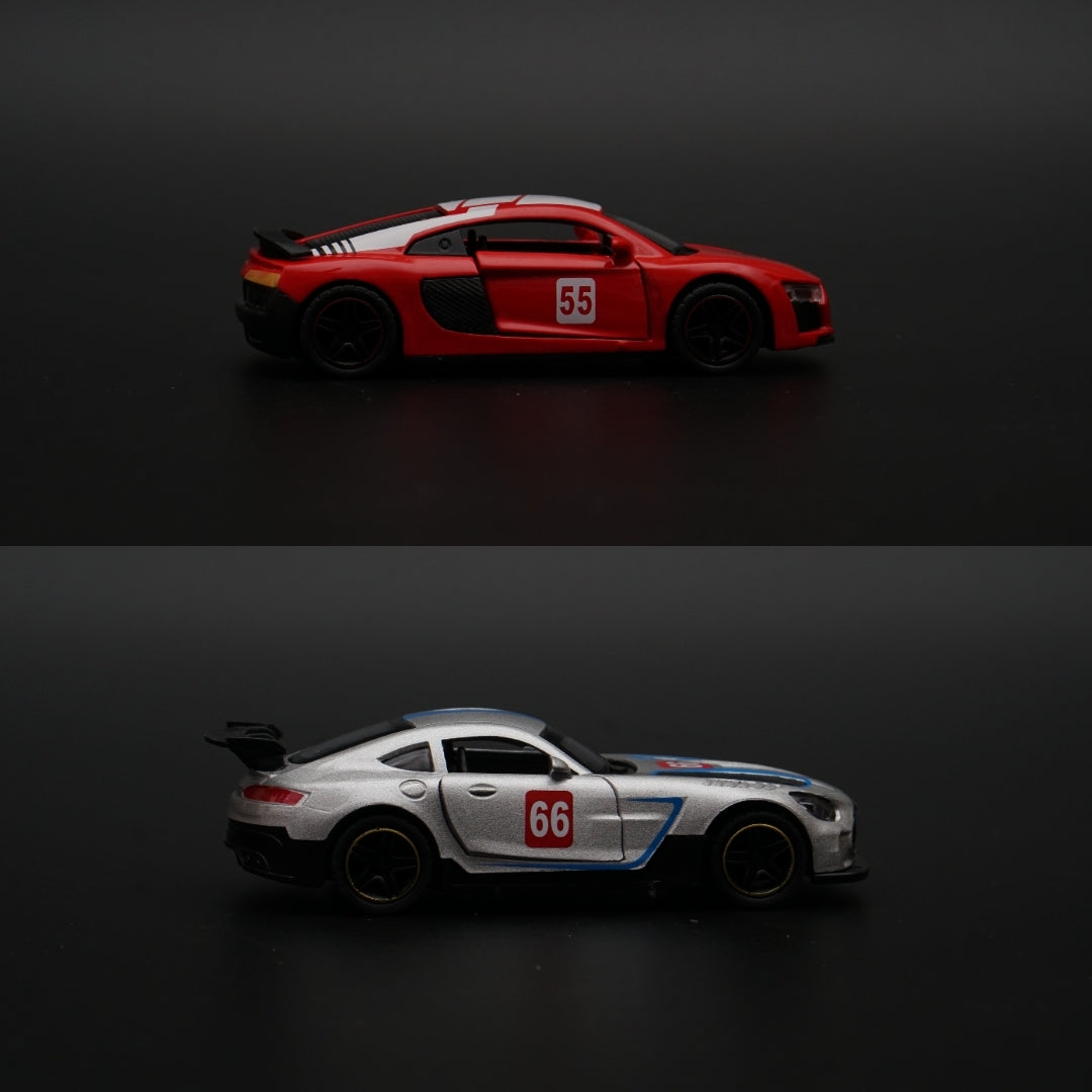 1:43 Audi , Amg GT Diecast Combo (Red,Silver) - Kunju Vandi