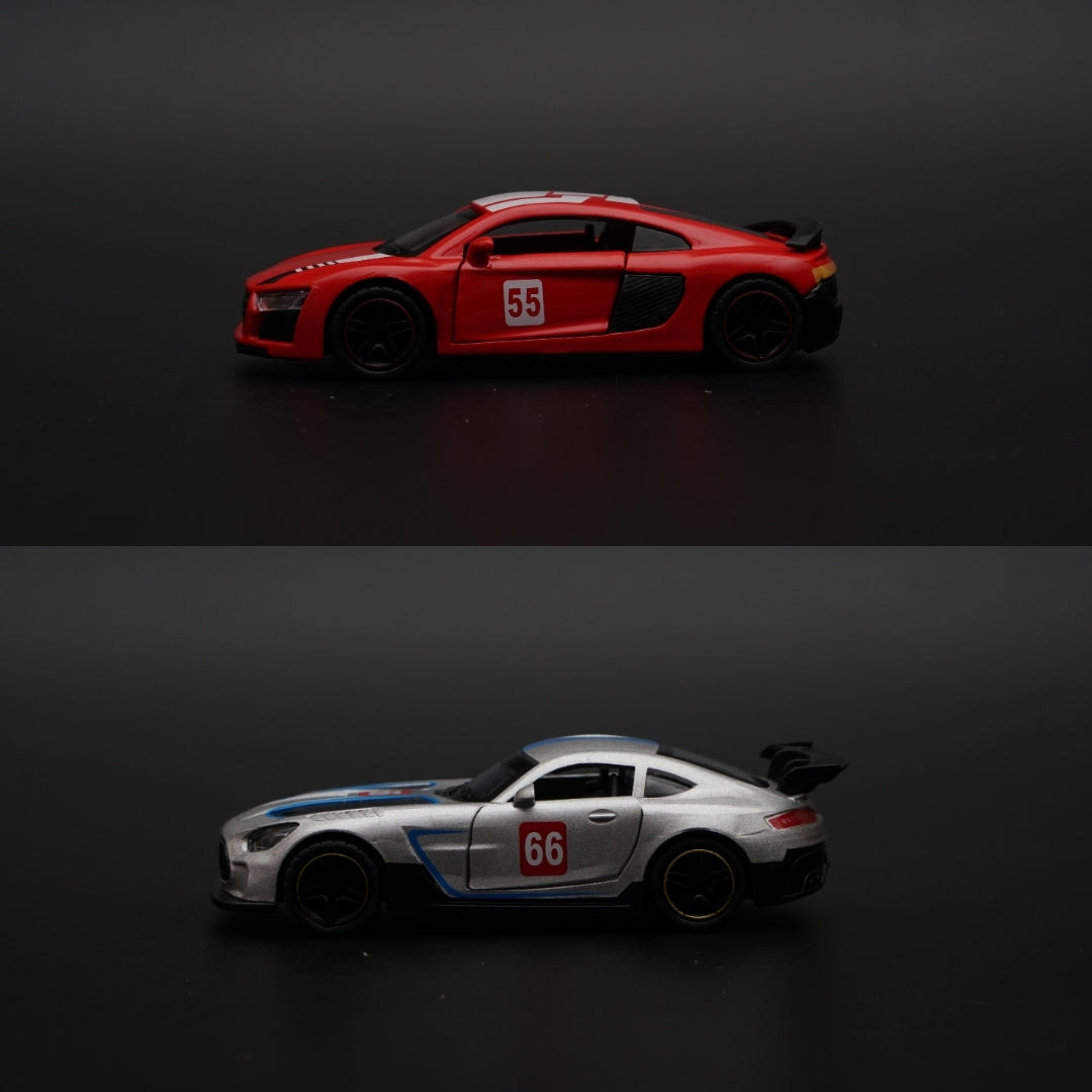 1:43 Audi , Amg GT Diecast Combo (Red,Silver) - Kunju Vandi