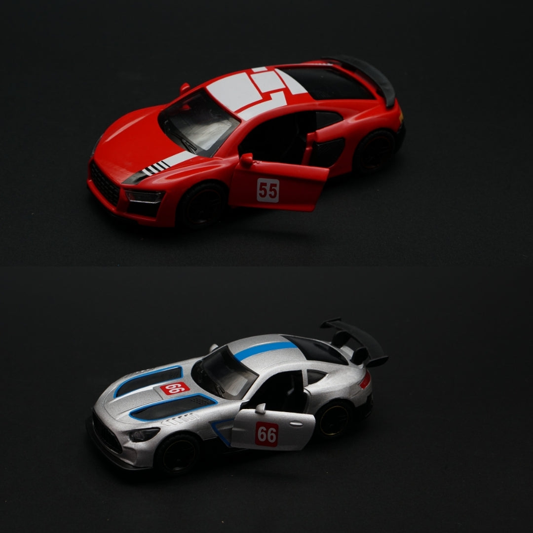 1:43 Audi , Amg GT Diecast Combo (Red,Silver) - Kunju Vandi