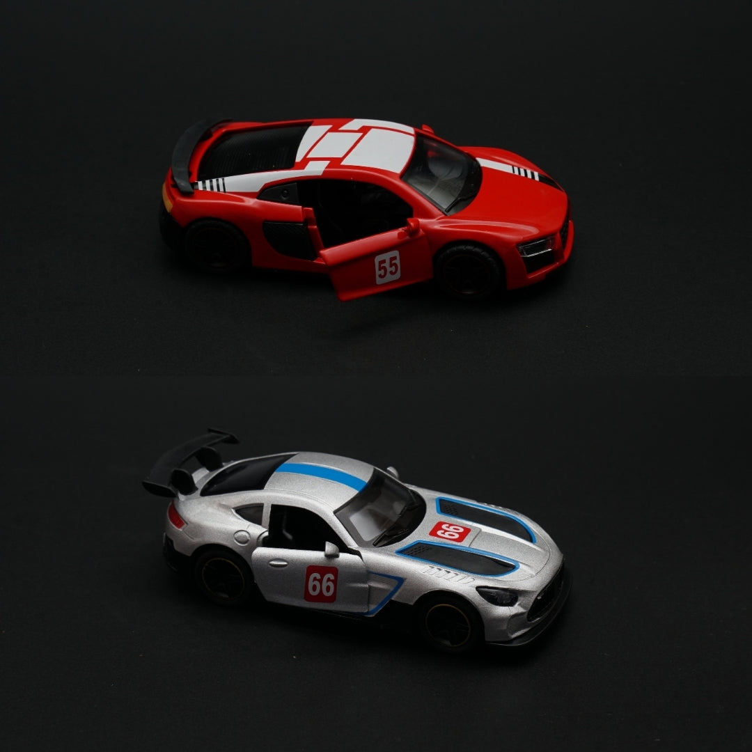 1:43 Audi , Amg GT Diecast Combo (Red,Silver) - Kunju Vandi
