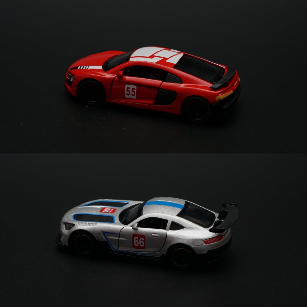 1:43 Audi , Amg GT Diecast Combo (Red,Silver) - Kunju Vandi