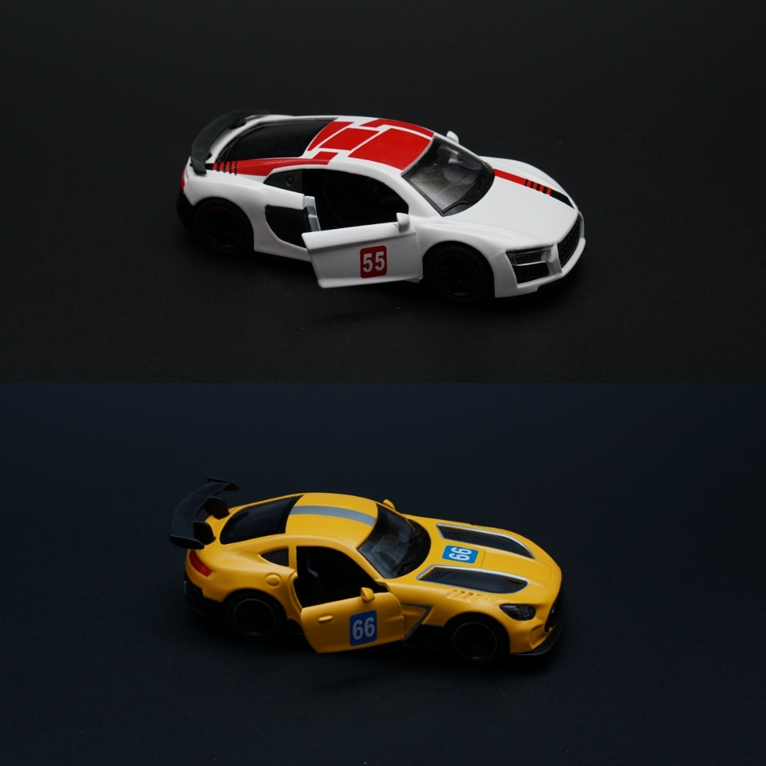 1:43 Audi , Amg GT Diecast Combo (White, Yellow) - Kunju Vandi
