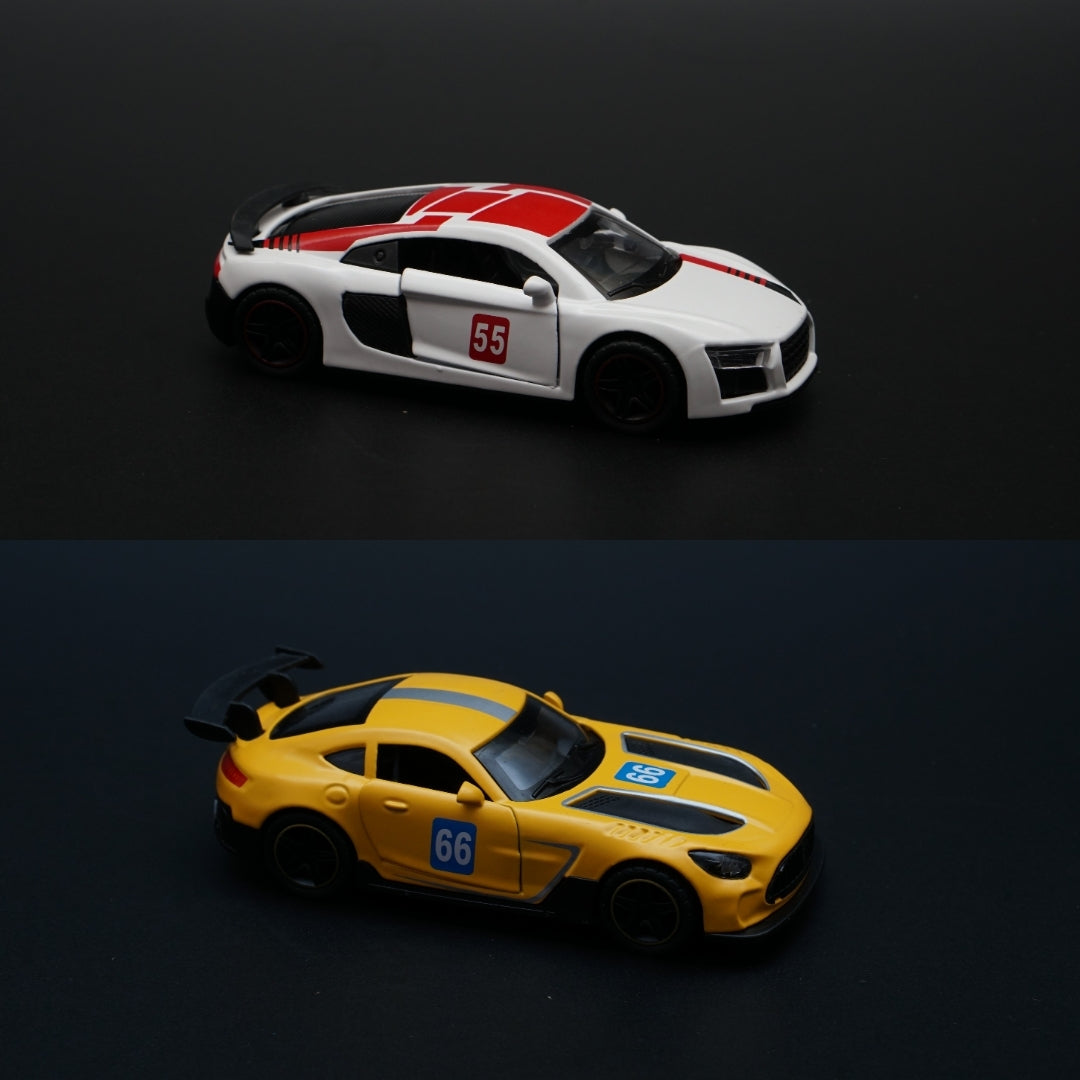 1:43 Audi , Amg GT Diecast Combo (White, Yellow) - Kunju Vandi
