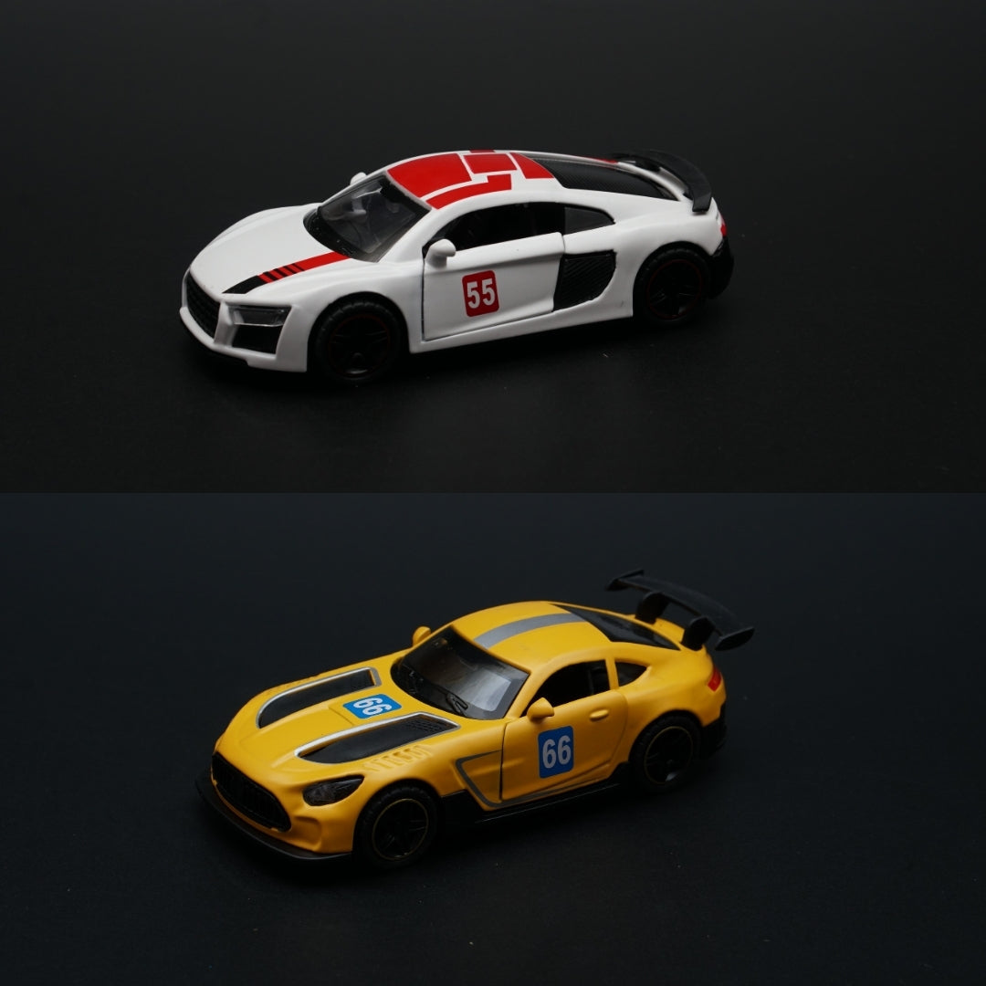 1:43 Audi , Amg GT Diecast Combo (White, Yellow) - Kunju Vandi