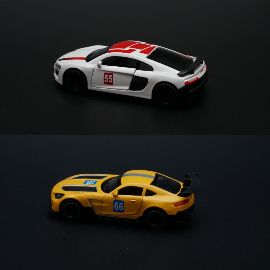 1:43 Audi , Amg GT Diecast Combo (White, Yellow) - Kunju Vandi