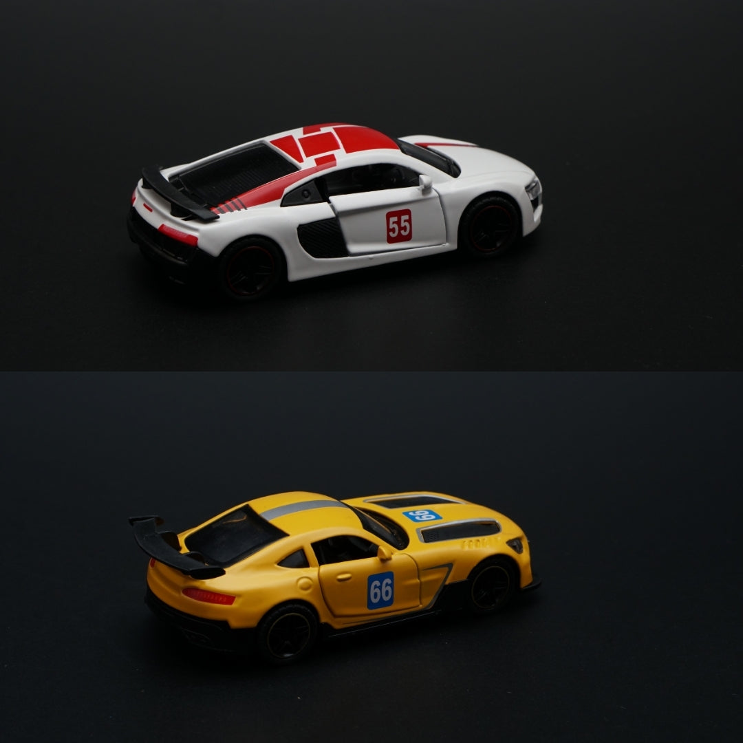 1:43 Audi , Amg GT Diecast Combo (White, Yellow) - Kunju Vandi