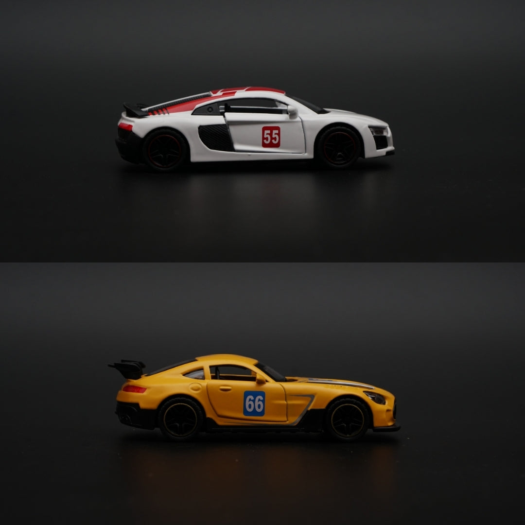 1:43 Audi , Amg GT Diecast Combo (White, Yellow) - Kunju Vandi