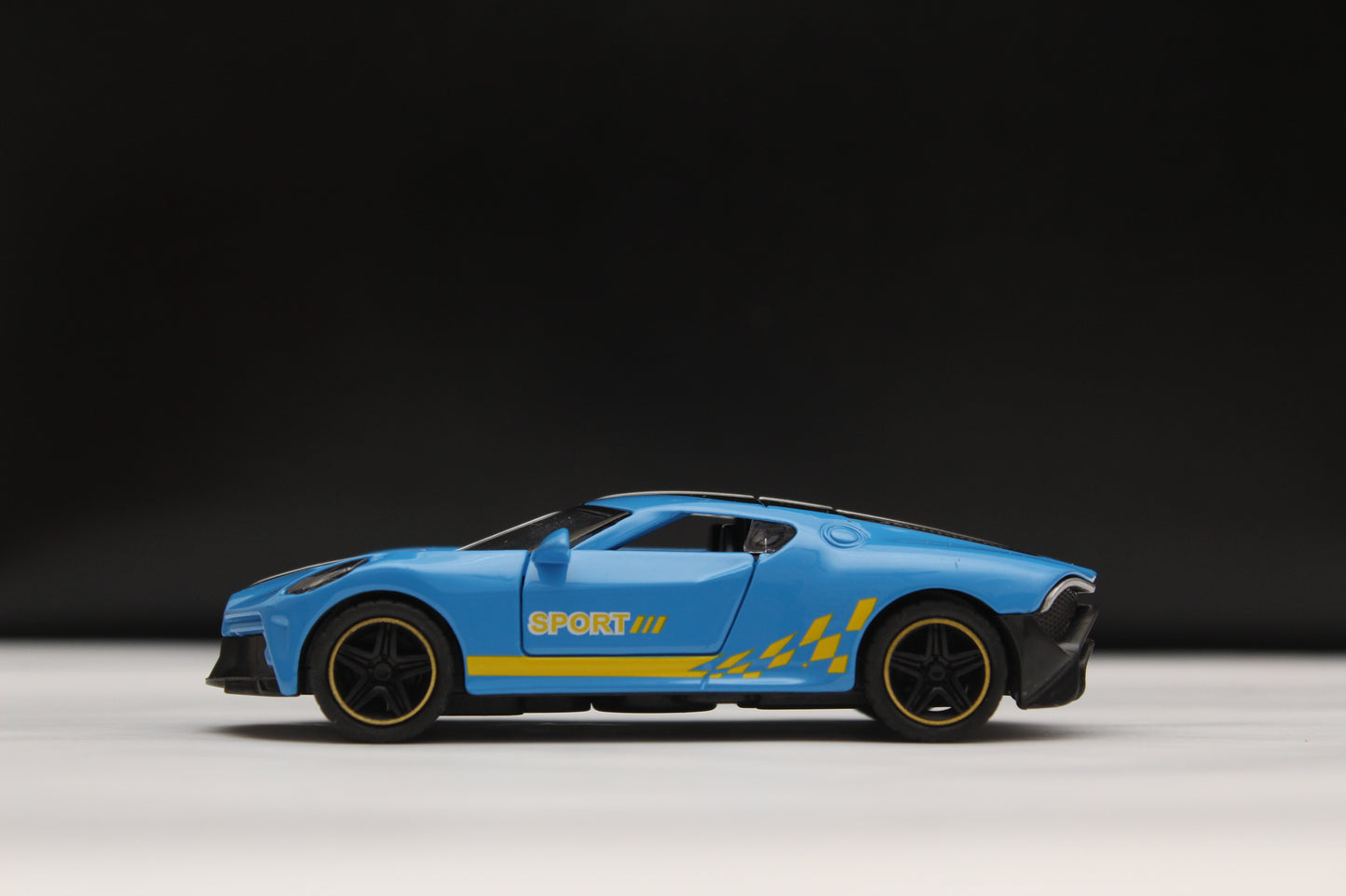 1:43 Bugatti Blue Strips Metal Body - Kunju Vandi