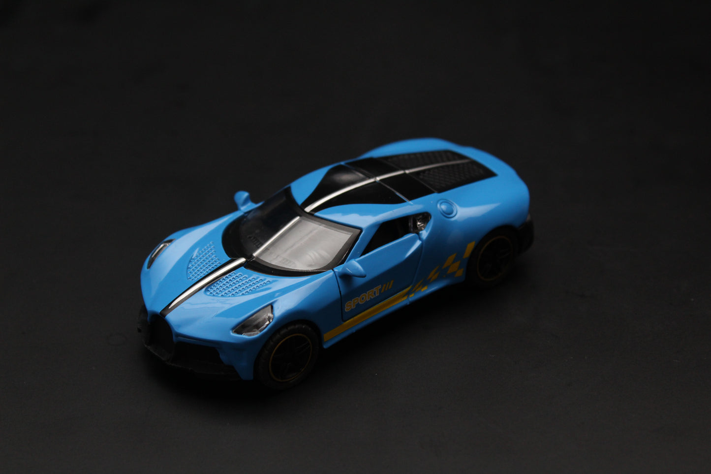 1:43 Bugatti Blue Strips Metal Body - Kunju Vandi