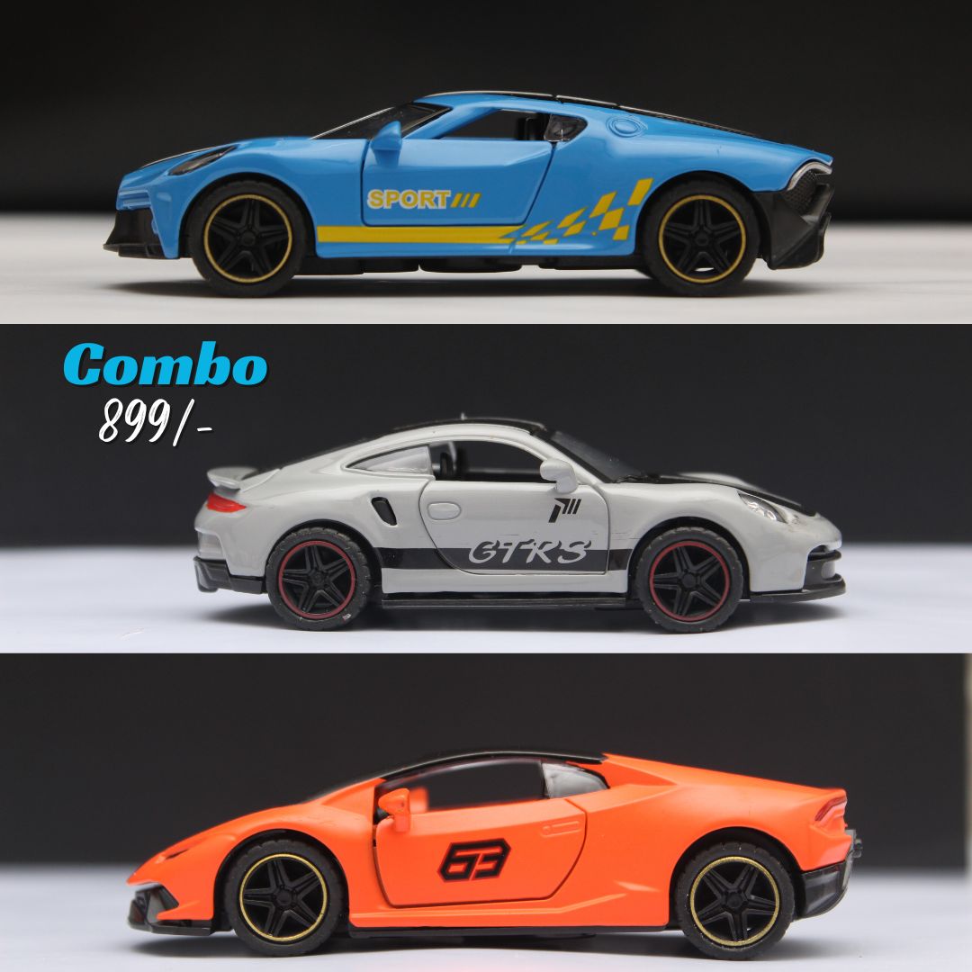 1:43 Bugatti , Porsche , Lambo Diecast Combo - Kunju Vandi