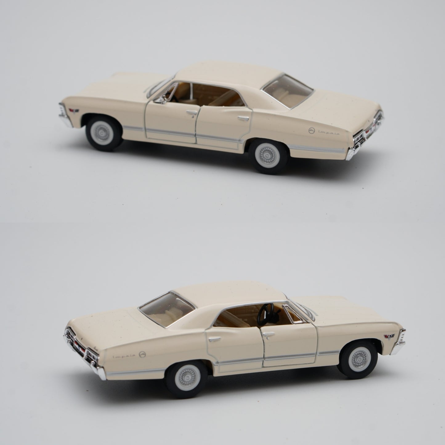 1:43 kinsmart 1967 Chevrolet Impala (Creamy) - Kunju Vandi