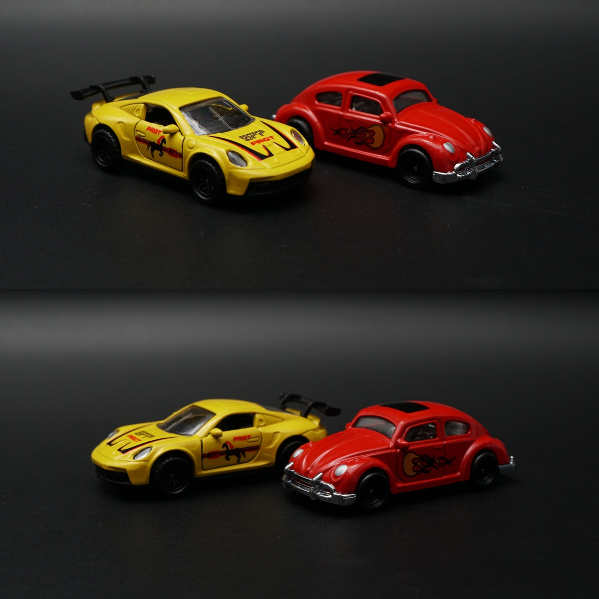 1:64 Diecast 2-Car Set | VW Beetle FOX + Porsche 911 GT3 | Random Colour Surprise - Kunju Vandi