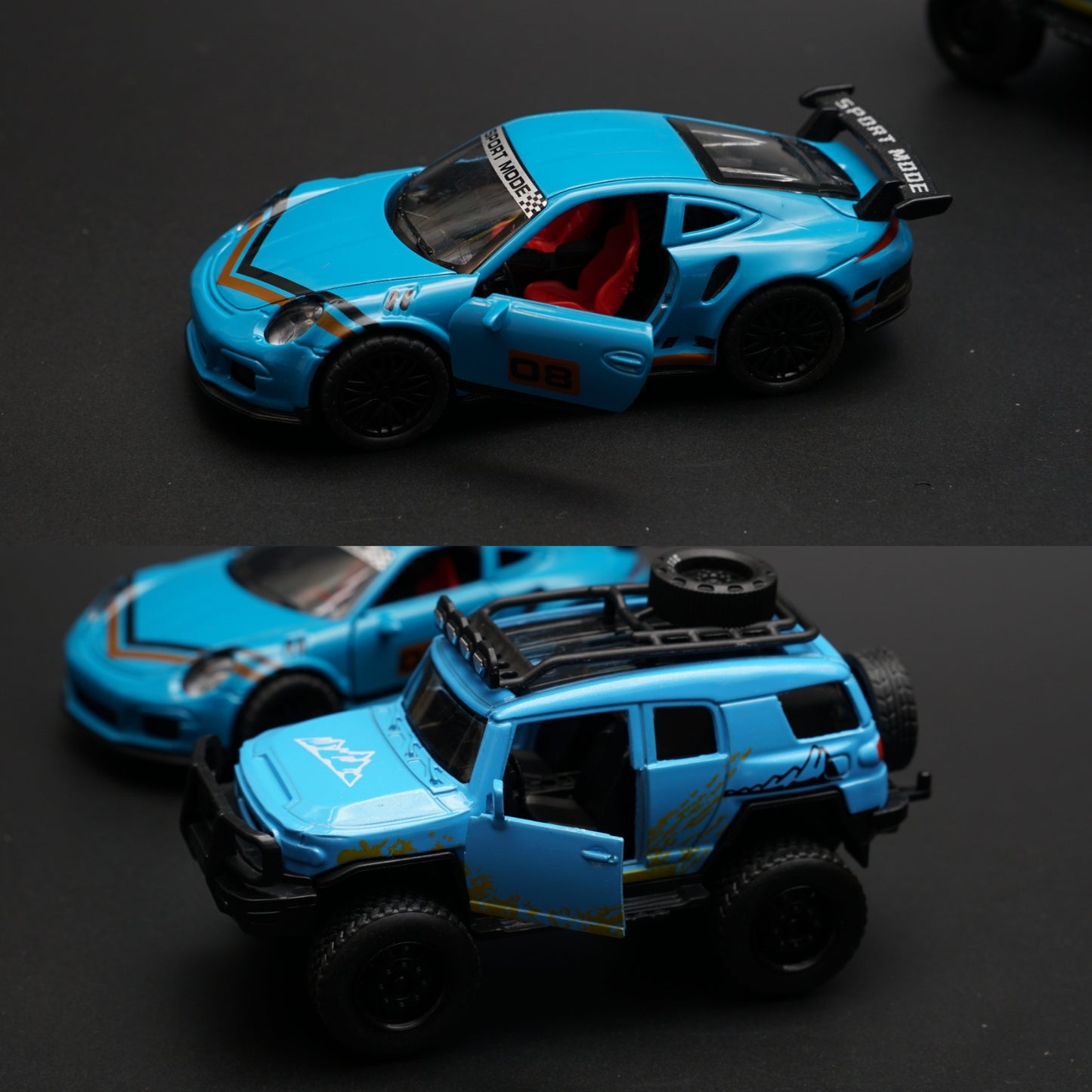1:36 Porsche , Fj Cruiser Diecast Combo - Kunju Vandi