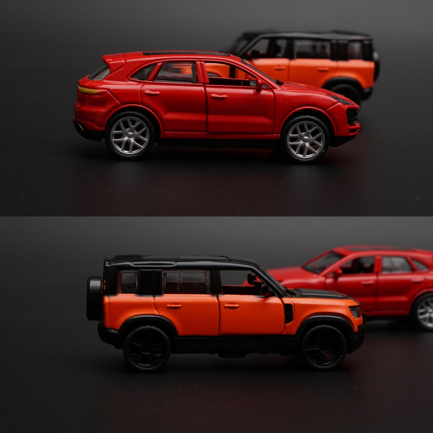 1:43 Porsche , Defender Diecast Combo (Red, Orange) - Kunju Vandi