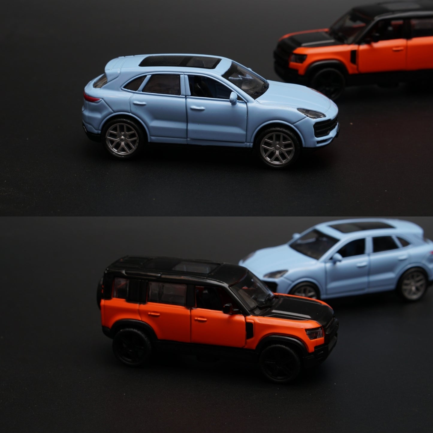 1:43 Porsche , Defender Diecast Combo (Blue,Orange) - Kunju Vandi