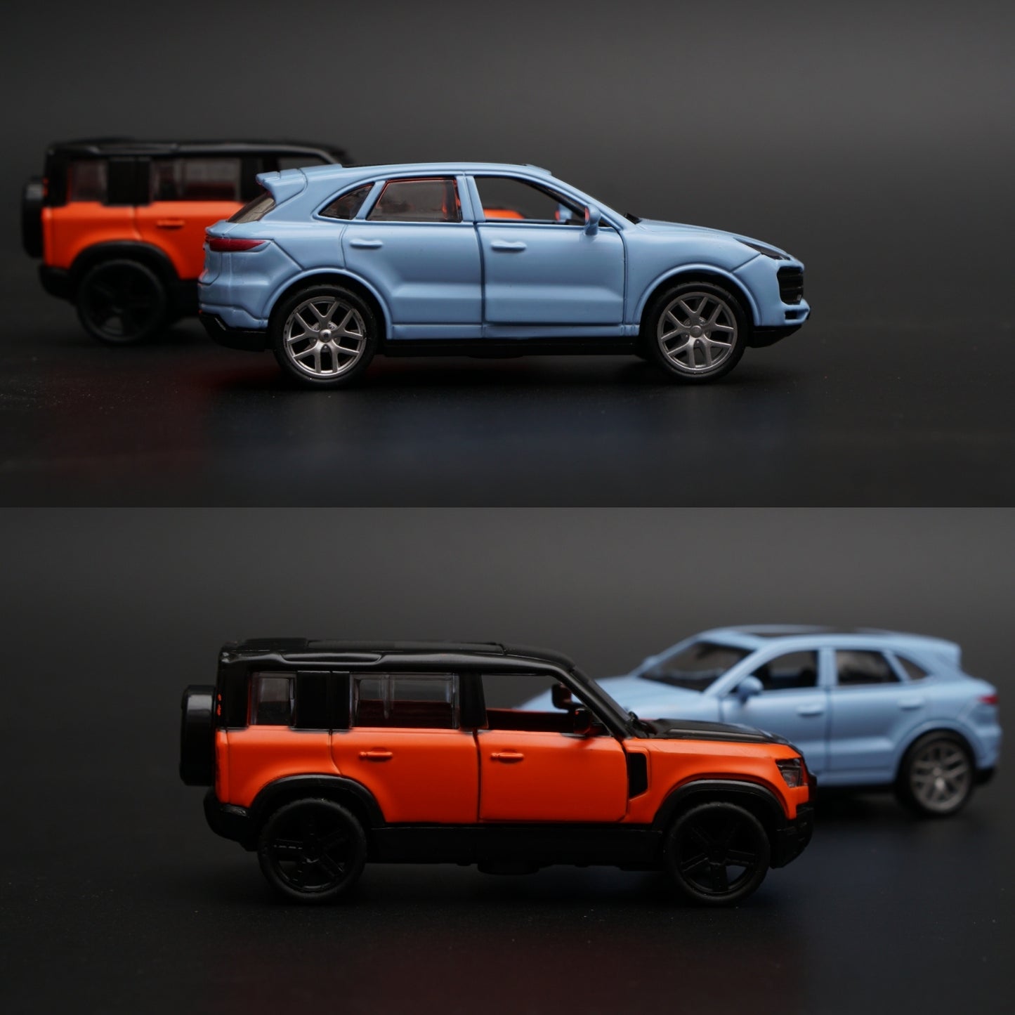 1:43 Porsche , Defender Diecast Combo (Blue,Orange) - Kunju Vandi