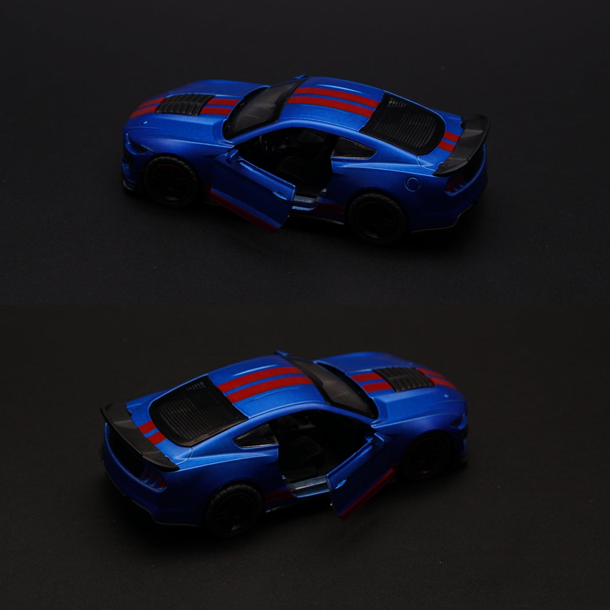 1:43 Mustang Blue Strips Diecast - Kunju Vandi