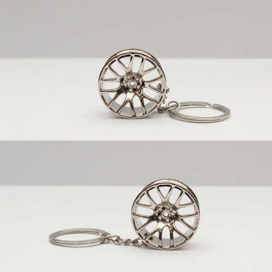 Car parts Keychain (Metal) Chrome Wheel -  Kunju Vandi