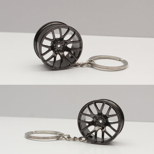 Car parts Keychain (Metal) De-Chrome Wheel -  Kunju Vandi