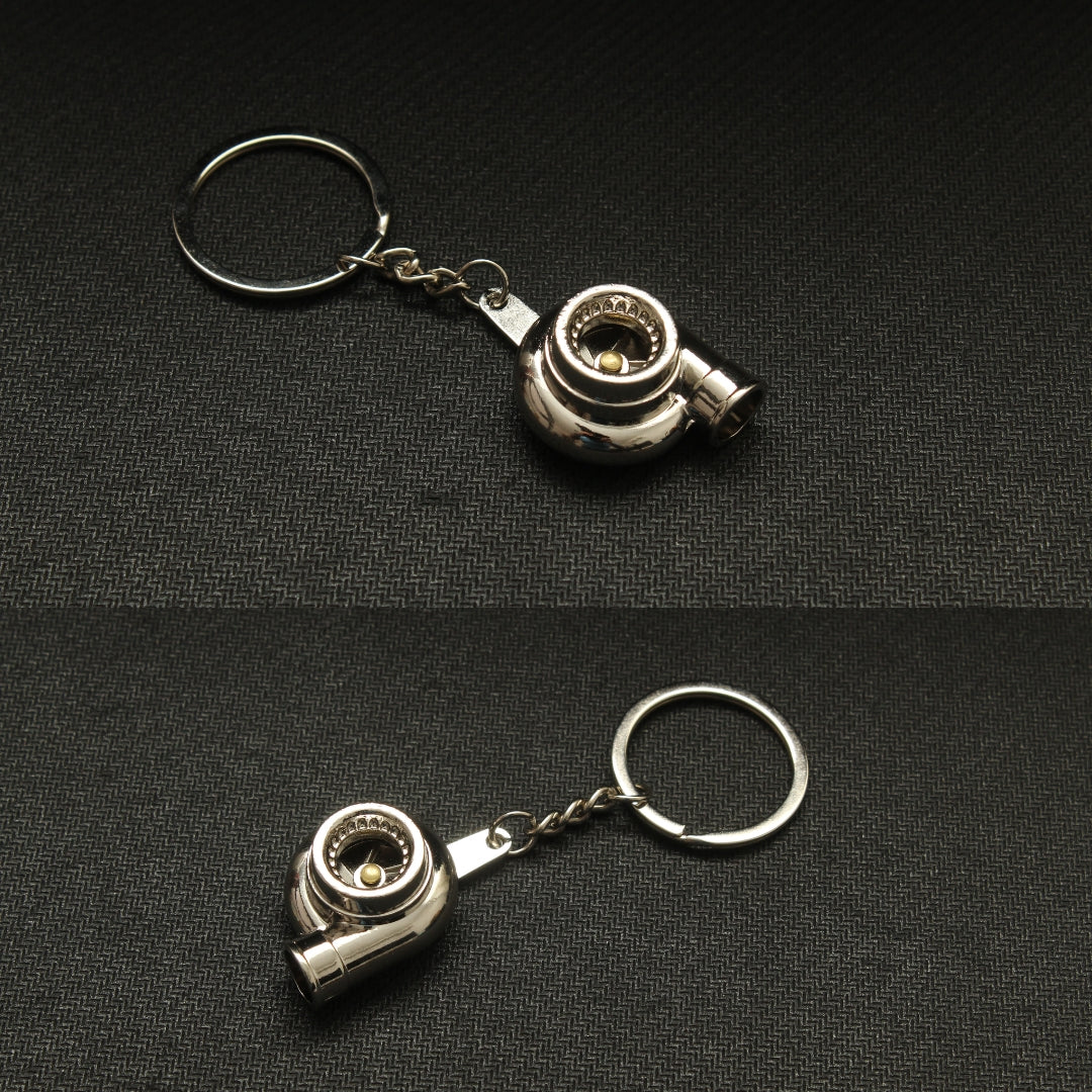 Car parts Keychain (Metal) turbo (Chrome) - Kunju Vandi