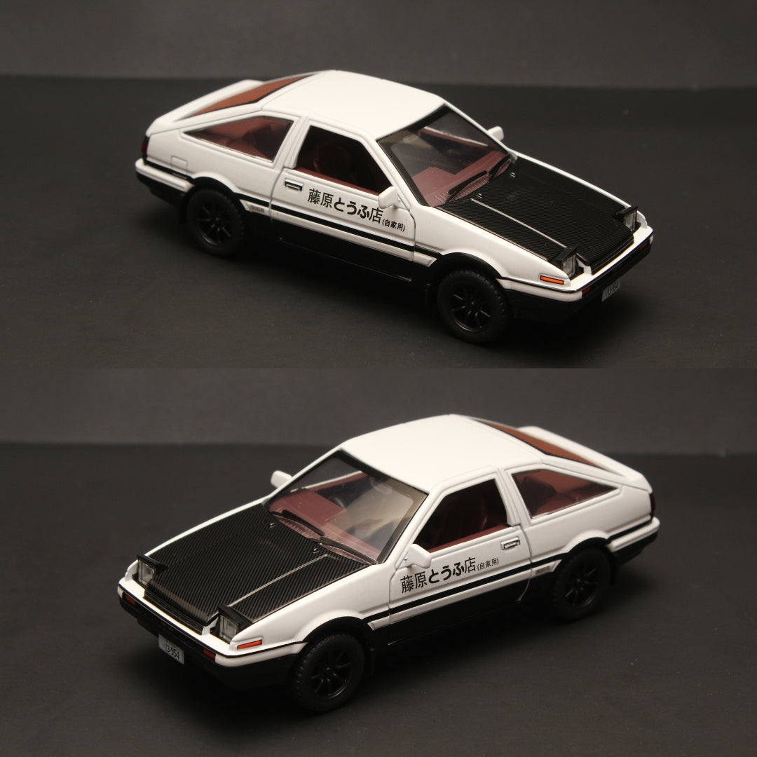 1:32 Toyota Trueno AE86 Diecast (White/black) - Kunju Vandi