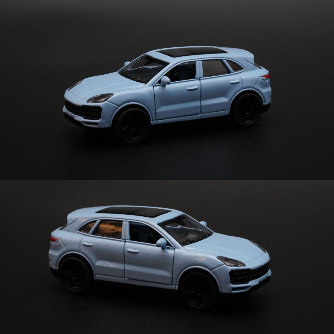 1:43 Porsche Cayenne Blue Diecast - Kunju Vandi