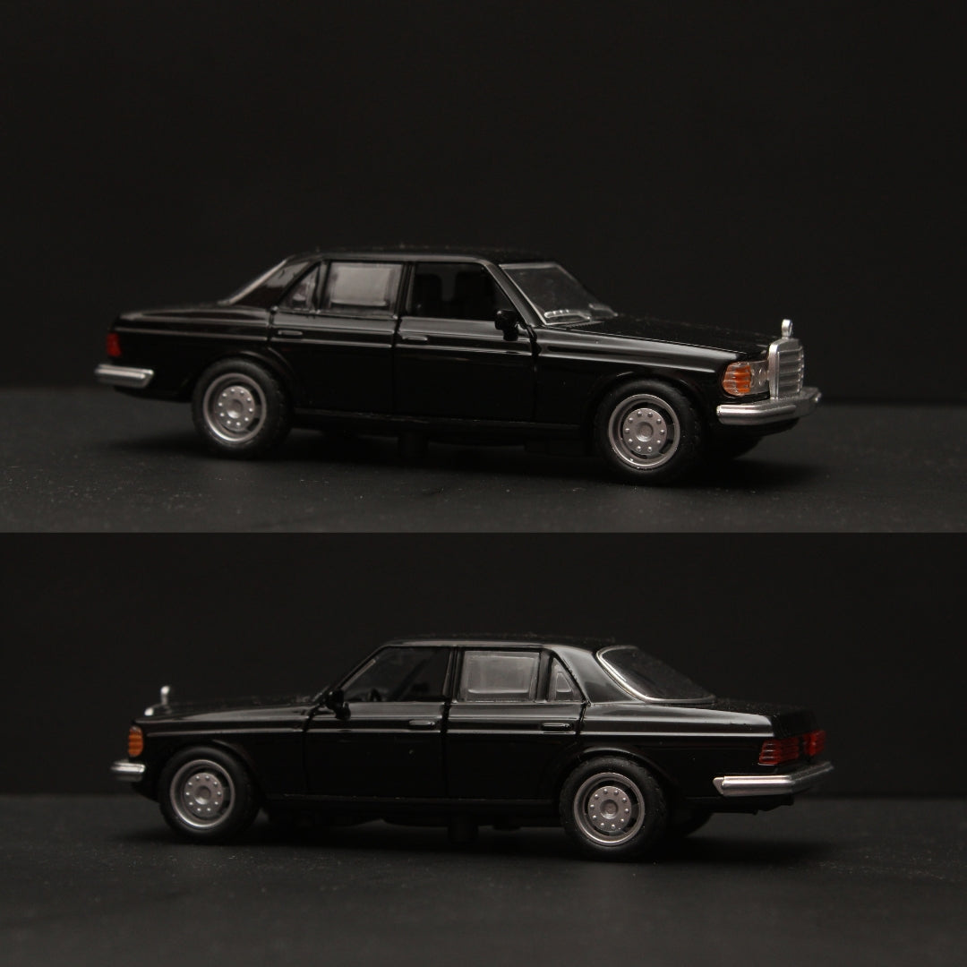 1:36 Mercedes Benz W123 Metal Diecast Car (Black) - Kunju Vandi