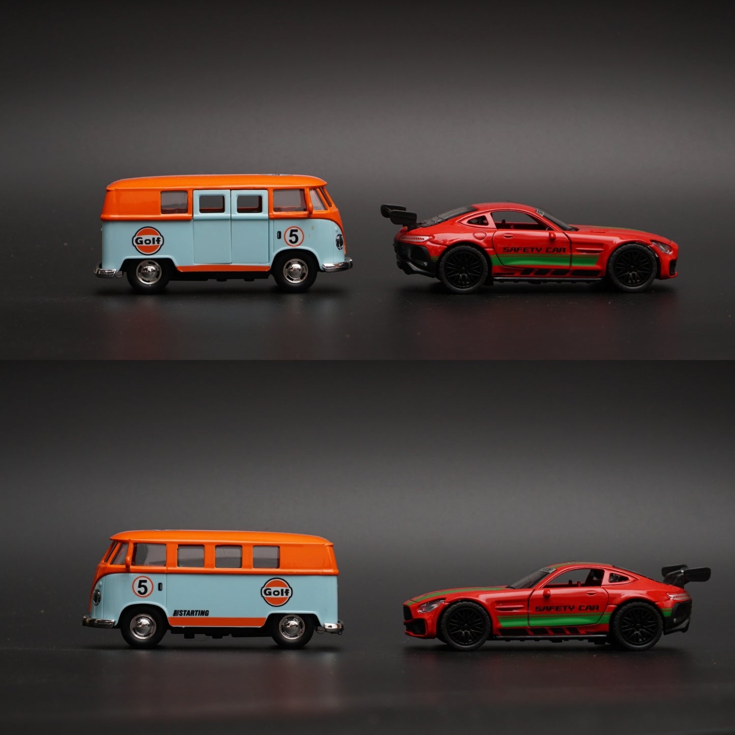 1:36 Volkswagen T1 , AmgGt Diecast combo (Red, Orange) - Kunju Vandi