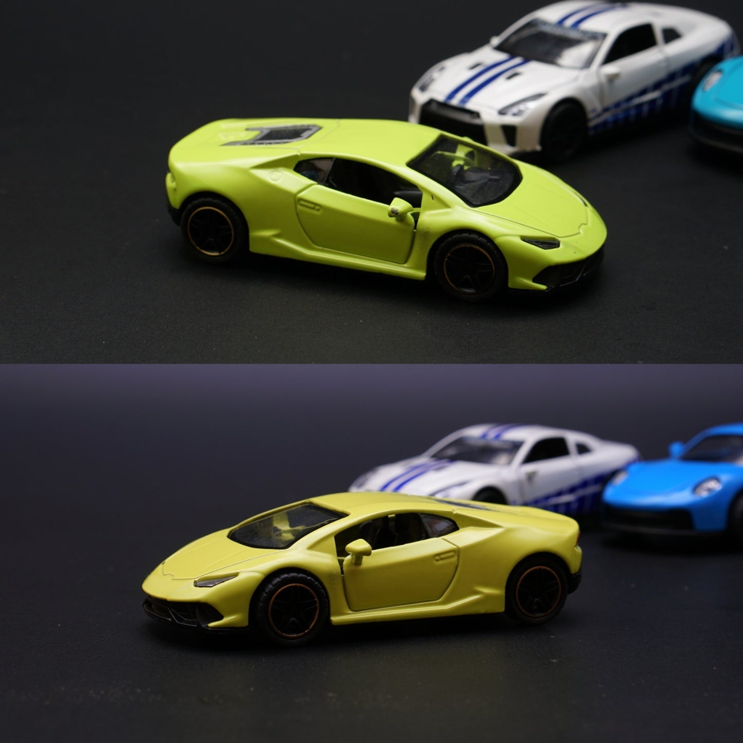 1:43 Lambo, GTR, Porsche Diecast Combo (Green , White, Blue ) -  Kunju Vandi