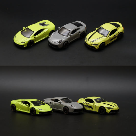 1:43 Lambo, Porsche, Supra Diecast Combo (Green,Grey,Green) -  Kunju Vandi