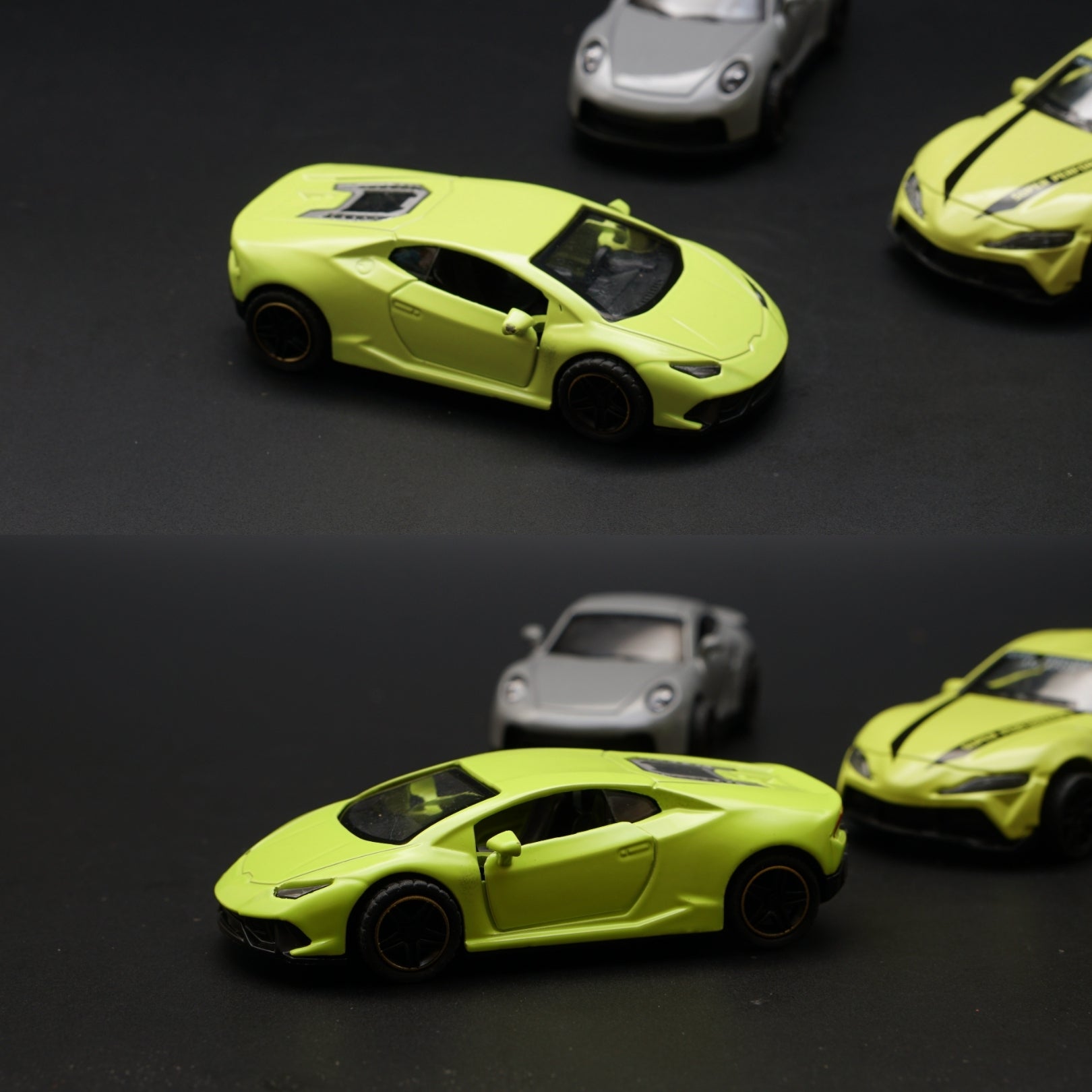 1:43 Lambo, Porsche, Supra Diecast Combo (Green,Grey,Green) -  Kunju Vandi