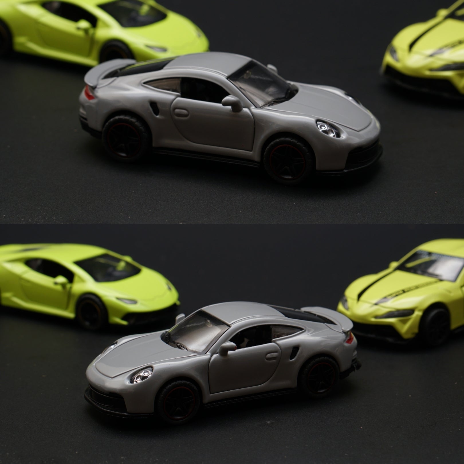 1:43 Lambo, Porsche, Supra Diecast Combo (Green,Grey,Green) -  Kunju Vandi