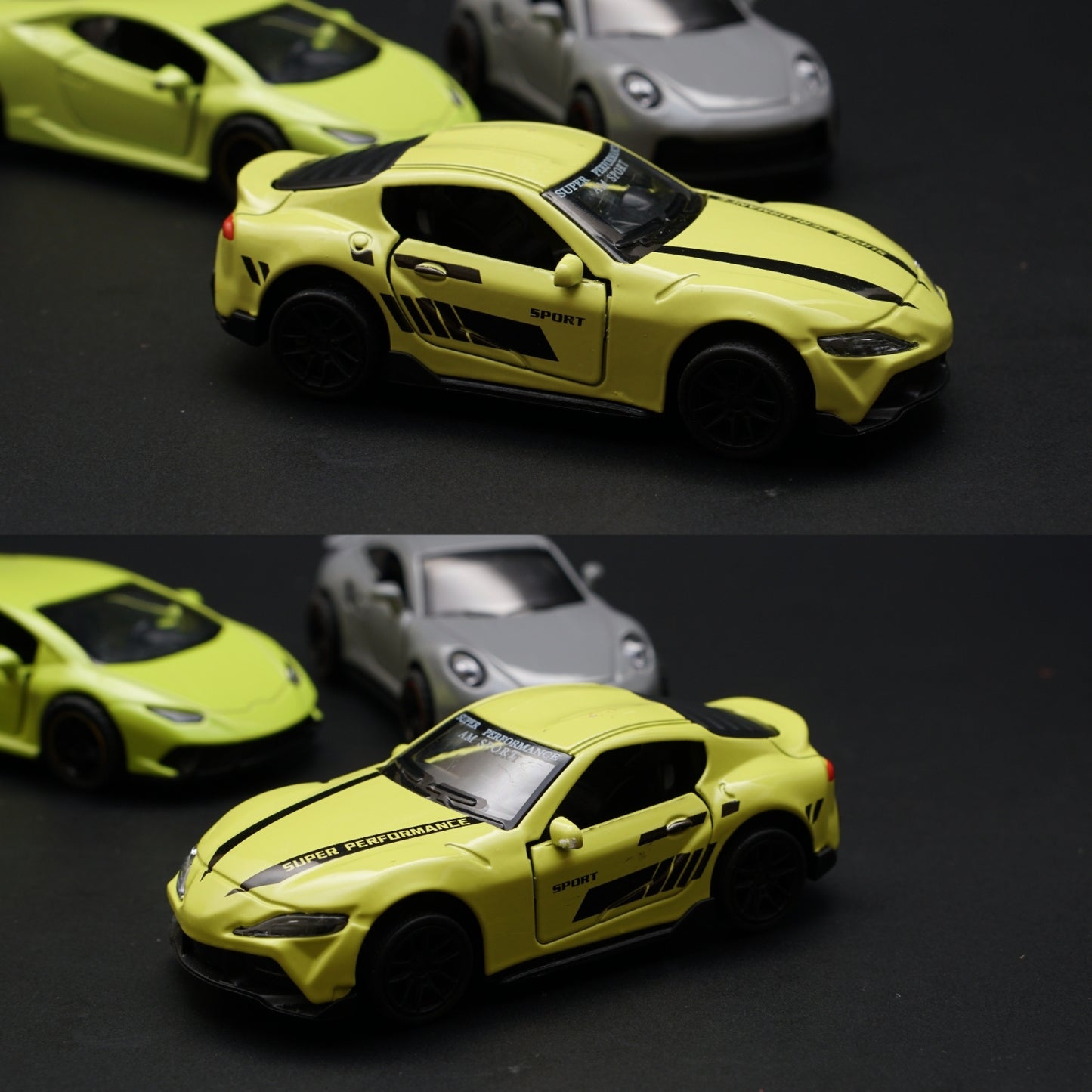 1:43 Lambo, Porsche, Supra Diecast Combo (Green,Grey,Green) -  Kunju Vandi