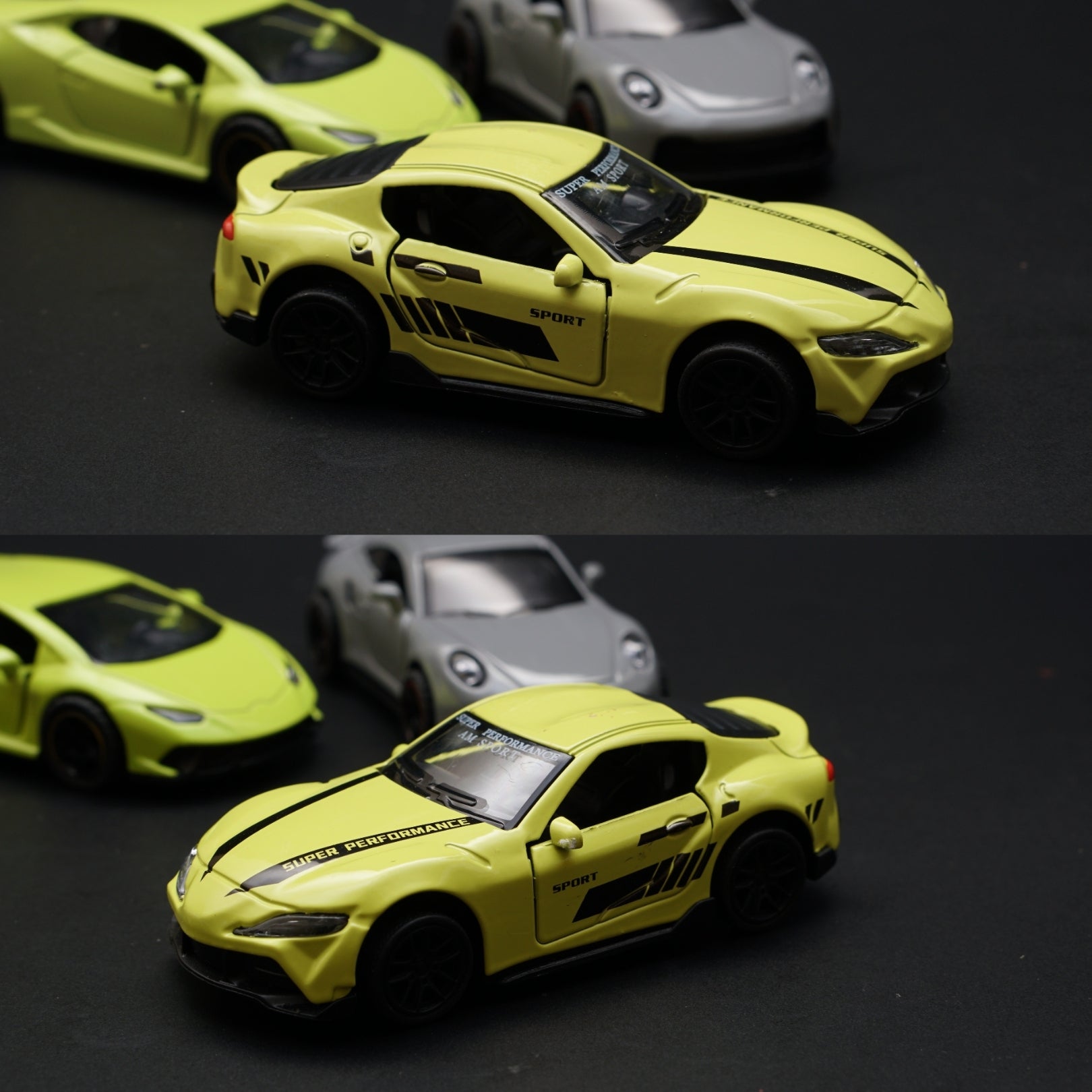 1:43 Lambo, Porsche, Supra Diecast Combo (Green,Grey,Green) -  Kunju Vandi