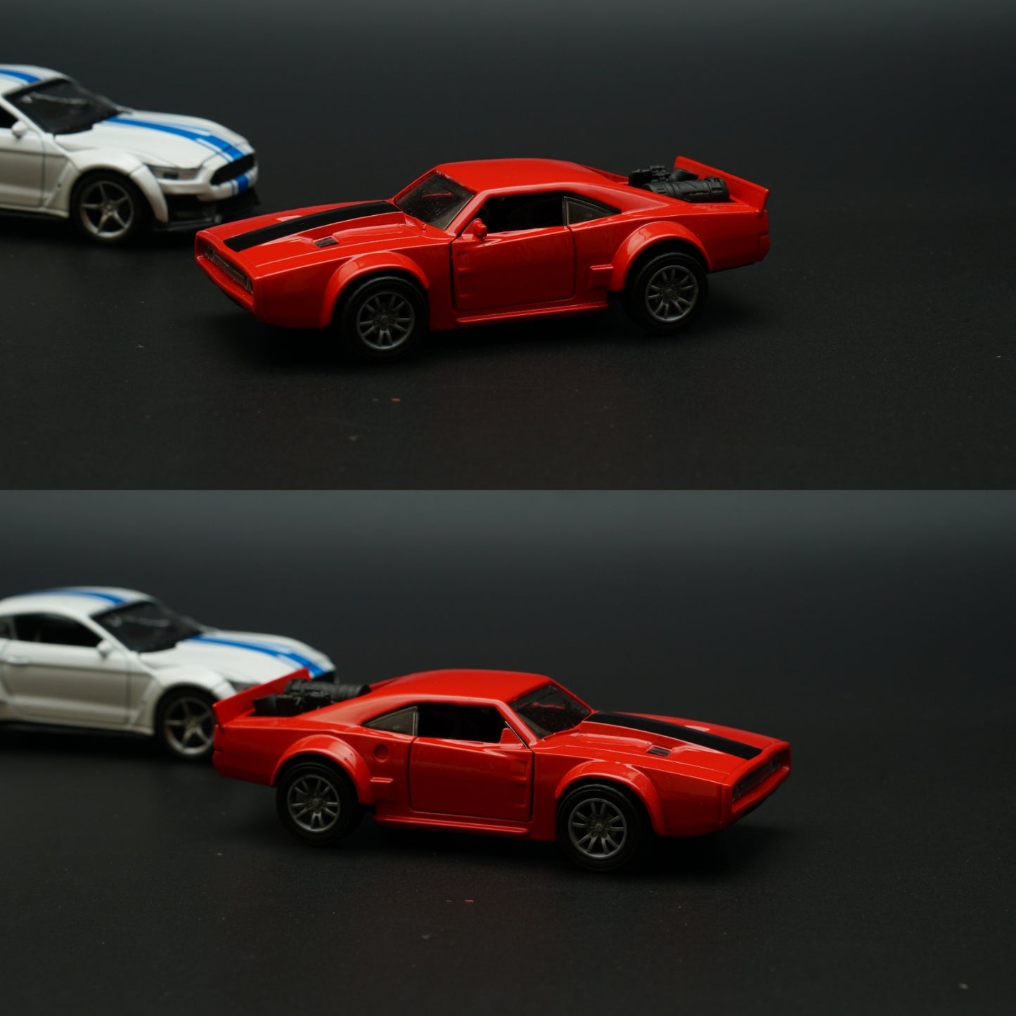 1:36 Dodge, Mustang Diecast Combo (Red,White) -  Kunju Vandi