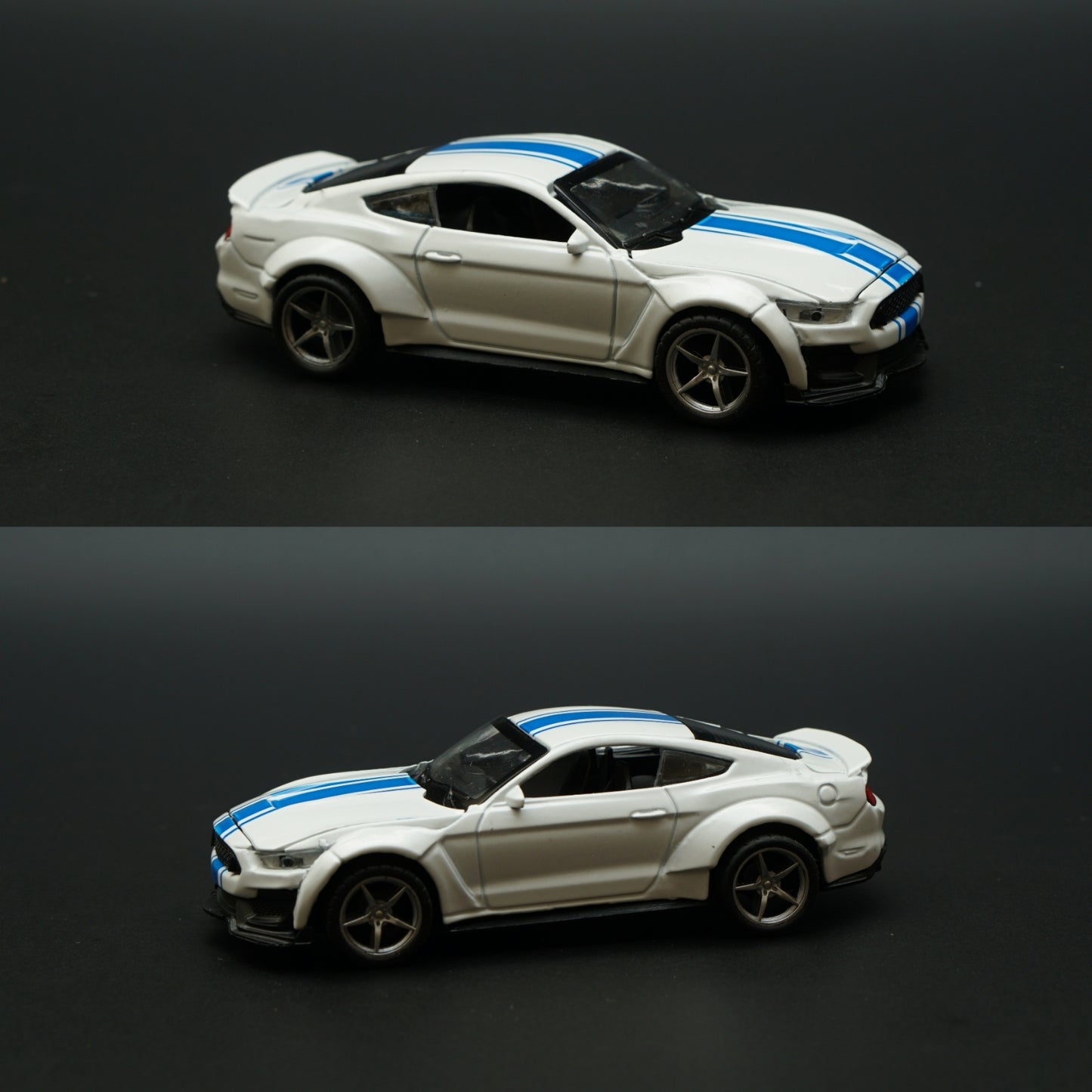 1:36 Mustang Metal Body (White) - Kunju Vandi