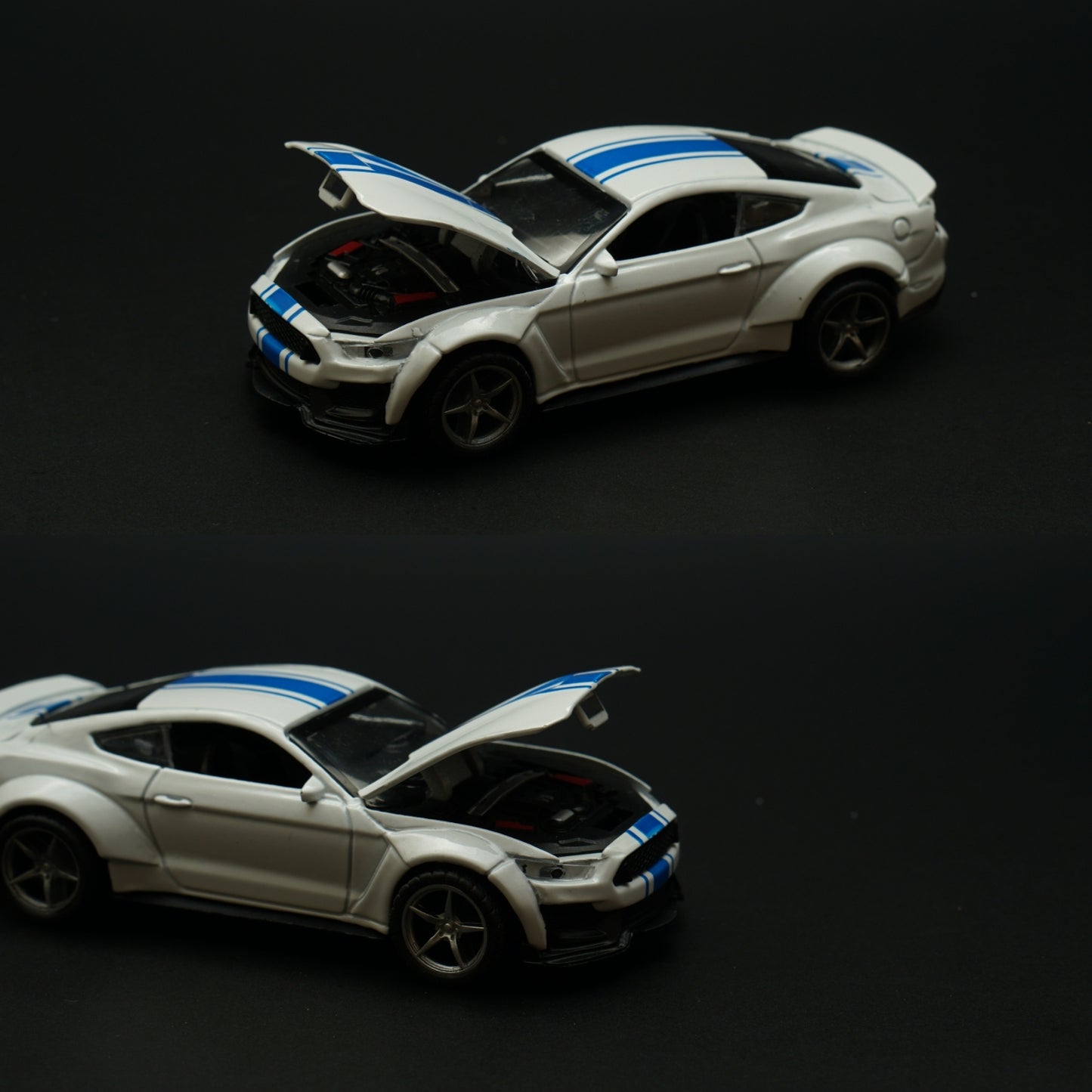 1:36 Mustang Metal Body (White) - Kunju Vandi