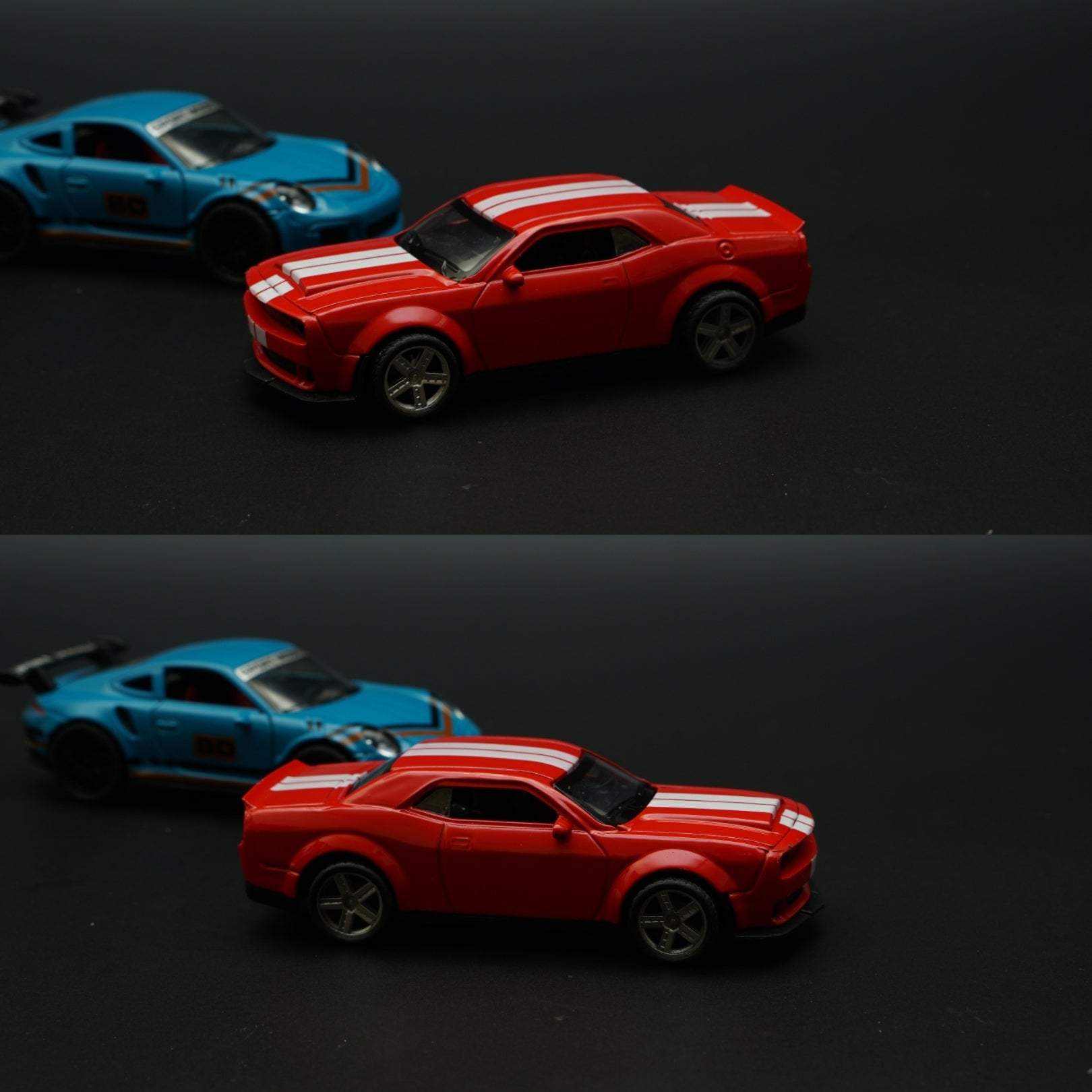 1:36 Porsche, Dodge Diecast Combo (Blue,Red) -  Kunju Vandi